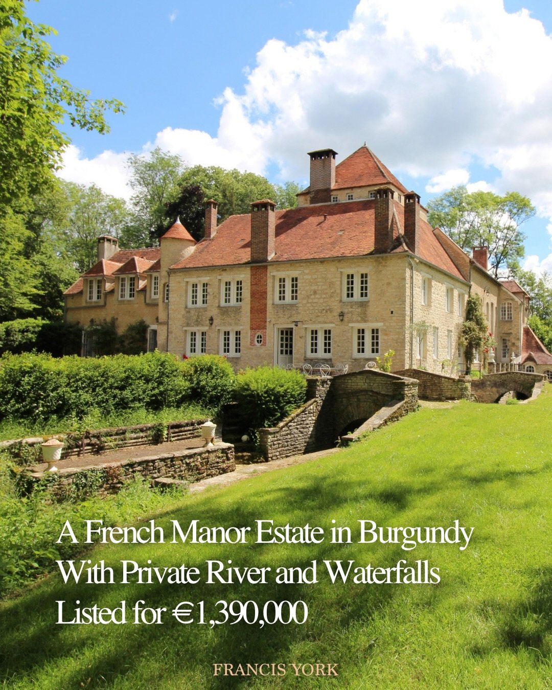 🇫🇷 Listed with @emilegarcin for &euro;1,390,000

The property offers 2 main residences arranged around a courtyard with a pond, offering 11 bedrooms in total, along with an artist&rsquo;s studio, outbuildings, and stables. 

Set in the Burgundy cou