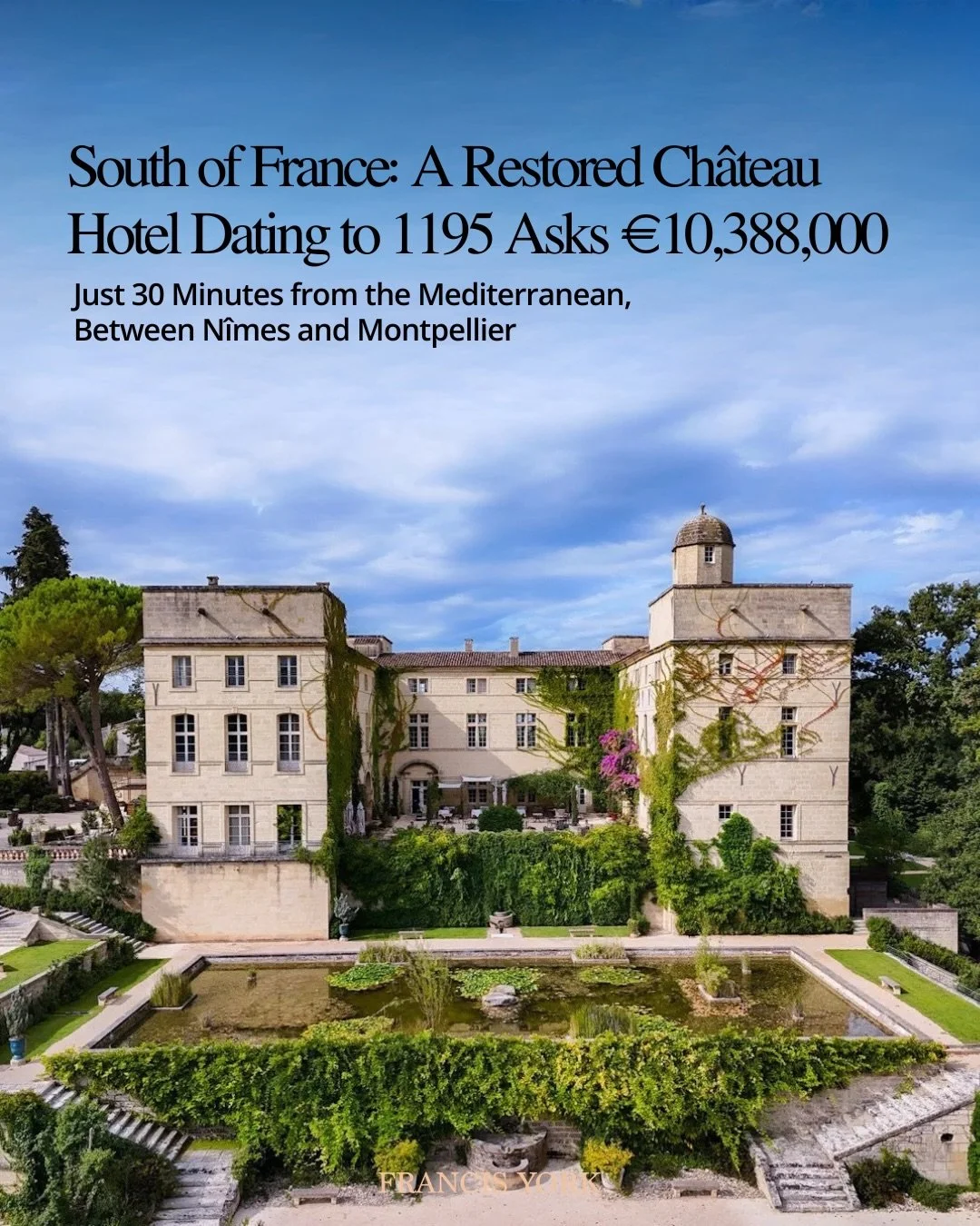 🇫🇷 Listed with @antiquaires_en_immeubles from &euro;10,388,000 (~$11.2M USD)

A ch&acirc;teau first recorded in 1195 has come to market in southern France, fully restored between 2010 and 2017 and currently operated as a four-star hotel, with a res