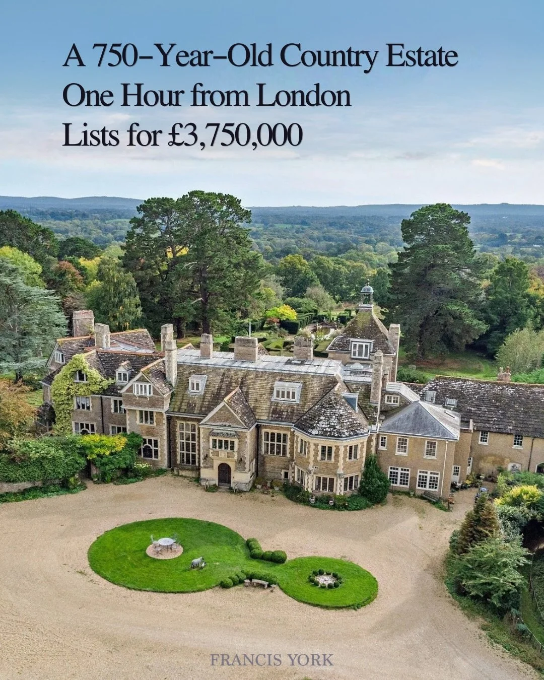 🇬🇧 Listed with @struttandparker for &pound;3,750,000 (~$4.75M / ~&euro;4.35M)
Located about three miles from Horsham in West Sussex, Sedgwick Park House sits in a rural setting with uninterrupted views toward the South Downs, while remaining within