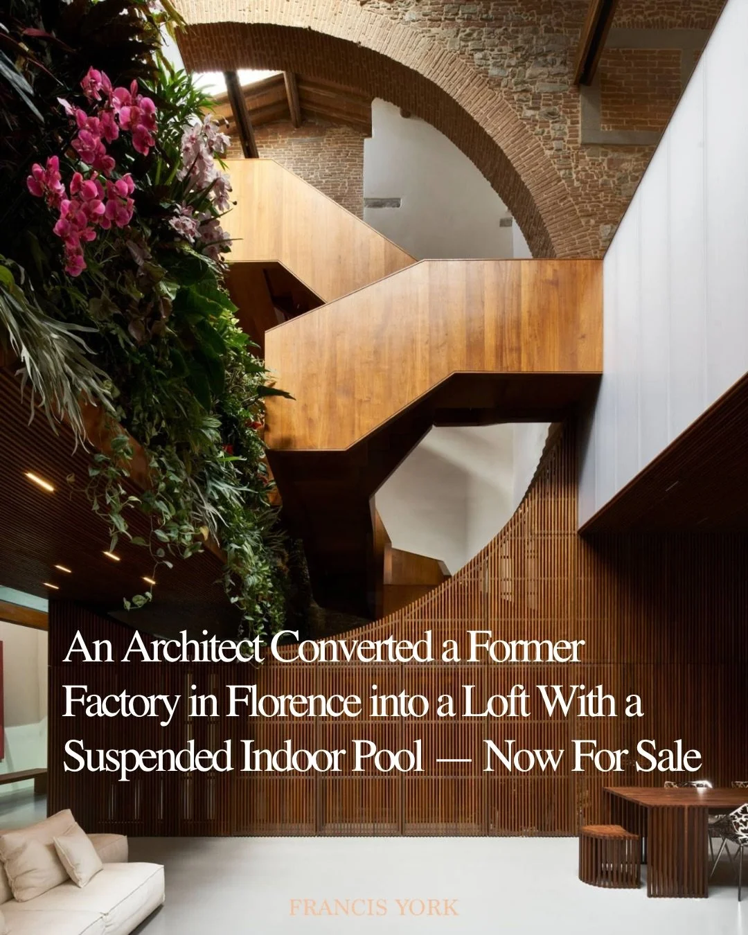 🇮🇹This architect-designed loft in the heart of Florence near Piazza Santo Spirito is on the market for &euro;13.5 million (approx $15.6M)

Originally the tower of a 19th-century theater, later repurposed as a saw mill, this stunning home has been r