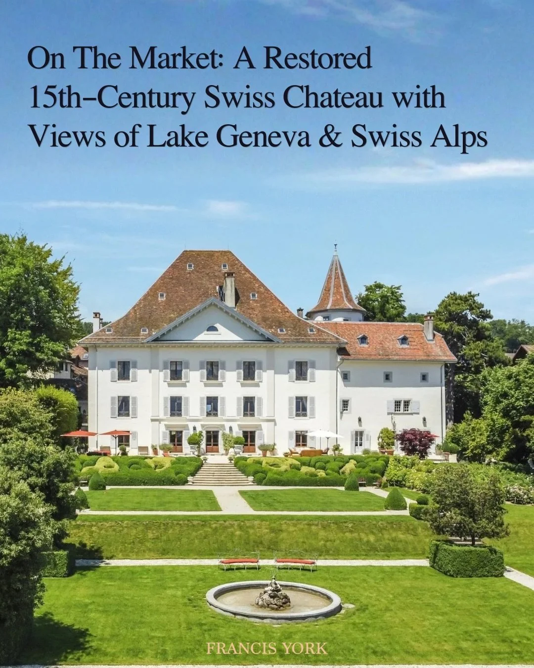 🇨🇭 Listed with @switzerland__sothebysrealty with pricing disclosed upon request with the agency 

A restored 15th-century ch&acirc;teau near Lake Geneva (Lac L&eacute;man), Ch&acirc;teau du Martheray is located in Begnins within La C&ocirc;te, a st