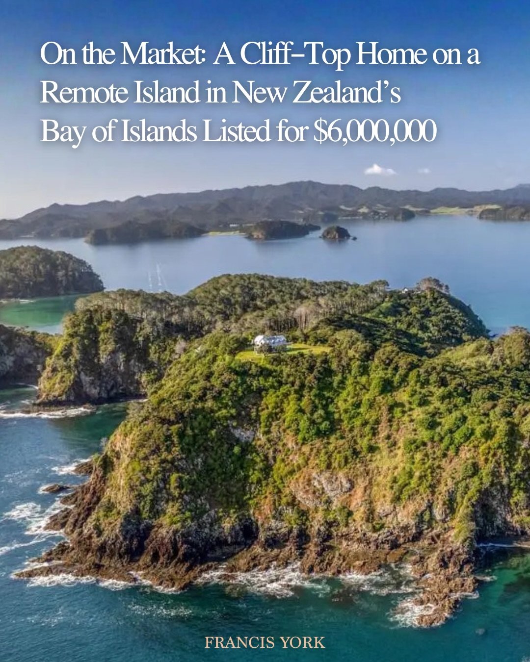 🇳🇿Listed with @barfootthompson for NZD$10 million / ~ $6 million USD

Set on Motuarohia Island, one of just 6 private residences within a protected coastal landscape in New Zealand&rsquo;s Bay of Islands, this 3-bed, 3-bath home occupies one of the