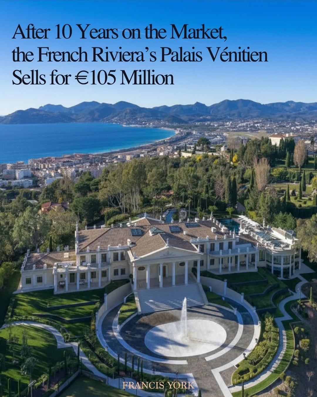 🇫🇷Developed by @cogemad, the Palais V&eacute;nitien was reportedly sold by the developer to an Indian billionaire who was a former UK resident, and now resident of Monaco, for &euro;105 million (~$114 million USD).

Originally listed at &euro;120M 