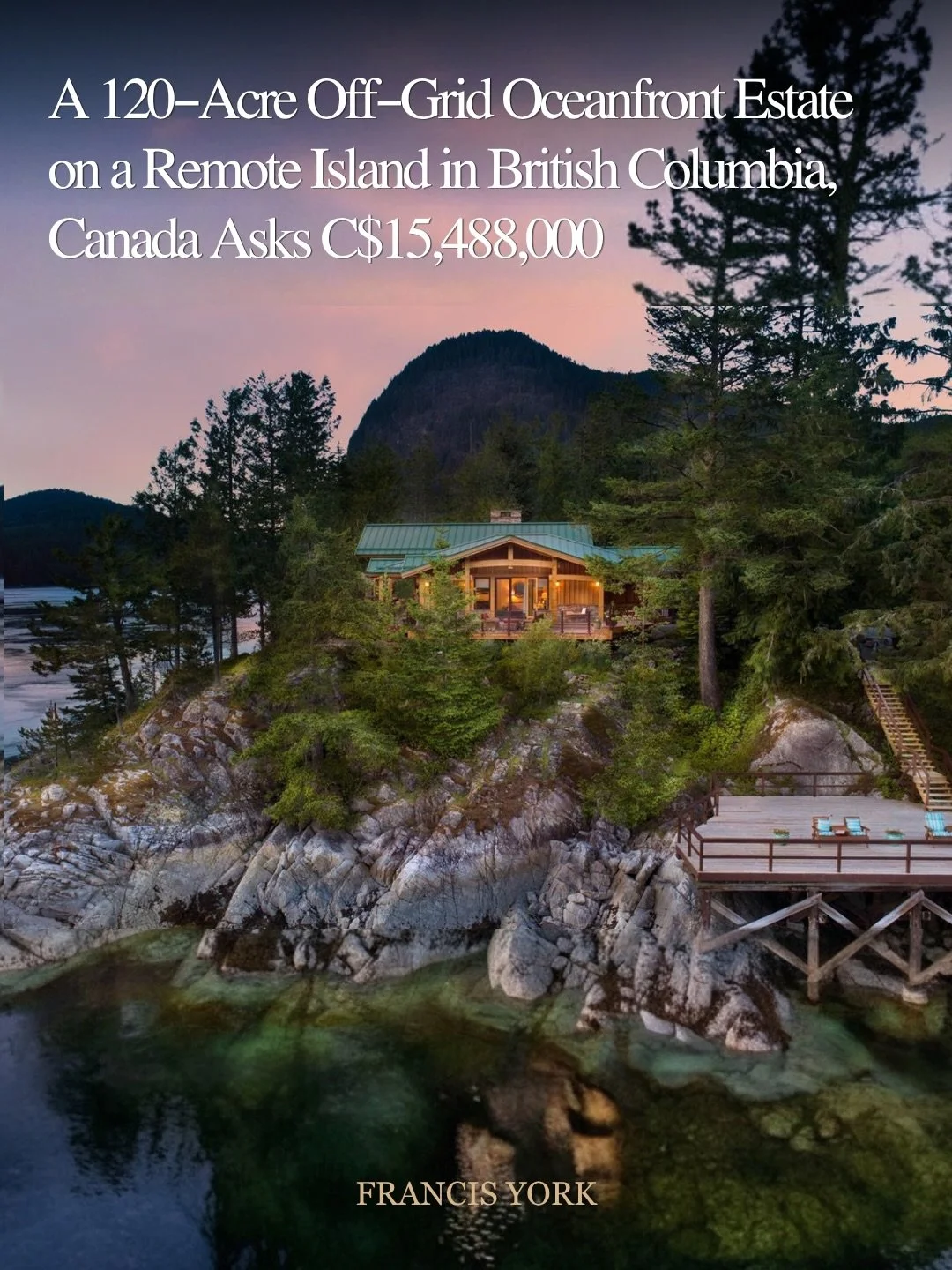 🇨🇦Listed with @leblancpiercy for&nbsp; C$15,488,000 (~ $11.3M USD / &pound;8.9M / &euro;10.4M)

This self-sustaining estate is located on Stuart Island within British Columbia&rsquo;s remote Discovery Islands archipelago, positioned between Vancouv