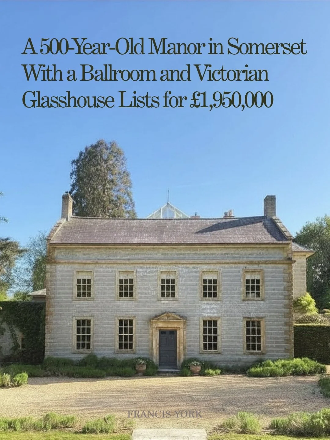 🇬🇧Listed with @jsnational

The Yews combines medieval, Georgian, and Victorian elements, originating as a medieval manor and later rebuilt in the 18th century and expanded with a 19th-century ballroom.

The main residence spans 5,454 ft&sup2; (507 