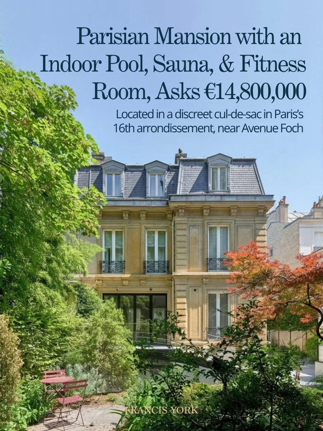 🇫🇷Listed with @polo_properties for &euro;14,800,000  
A discreet private mansion in Paris&rsquo;s 16th arrondissement combines a classic Parisian limestone fa&ccedil;ade with a modern interior spanning approximately 500 m&sup2; (5,382 ft&sup2;) acr