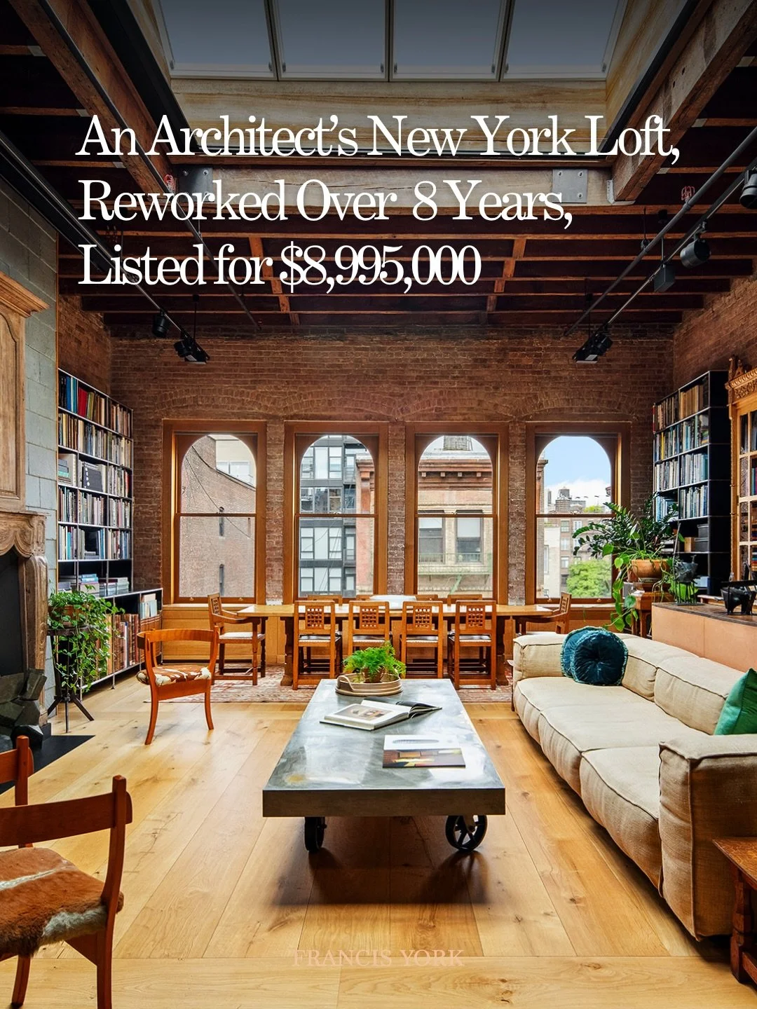 🇺🇸 Listed with @thecreativesagent for $8,995,000

The penthouse loft takes up the entire top floor of a late 19th-century Renaissance Revival building by Buchman &amp; Deisler, set within NoHo&rsquo;s historic district. 

In the 1980s, when archite