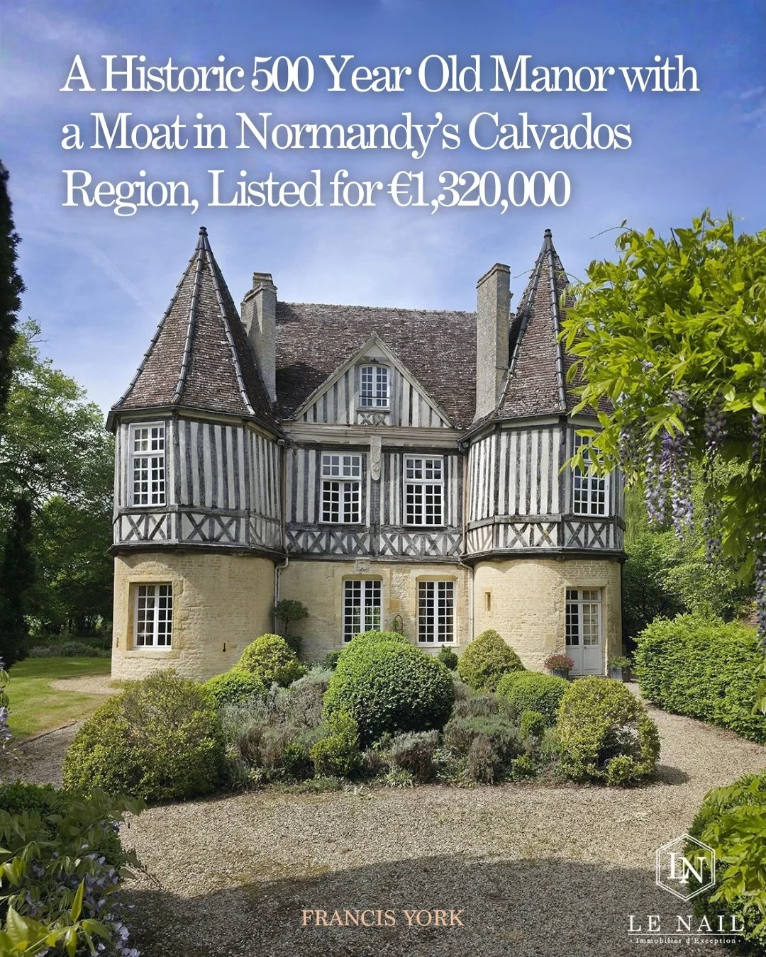 🇫🇷Listed with @cabinetlenail for &euro;1,320,000 &asymp; $1,420,000 USD. 

Set within 3.81 hectares (9.41 acres) of private parkland just outside Saint-Pierre-sur-Dives, in the heart of Normandy&rsquo;s Pays d&rsquo;Auge, this manor traces its orig