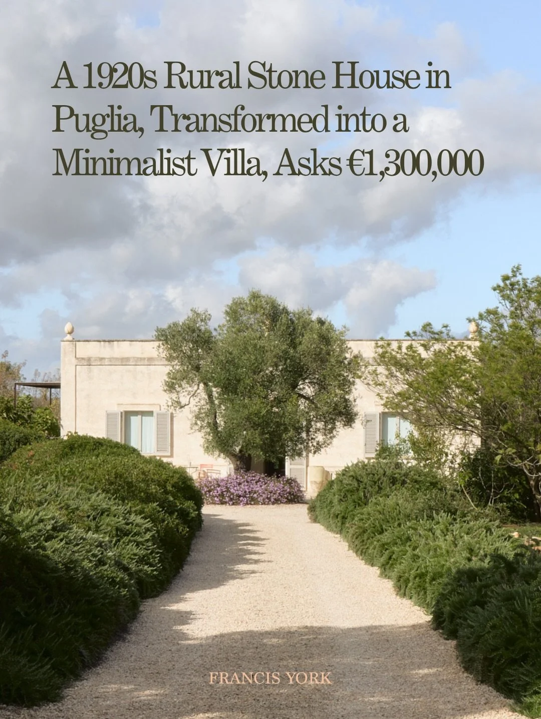 🇮🇹Listed with @aucoot for &euro;1,300,000 (approx. $1.53M USD / &pound;1.12M GBP)

A 1920s rural stone house in Italy&rsquo;s heel, Puglia, set between Ostuni and Cisternino, has been reworked by @studioandrewtrotter into a 3-bedroom villa.

Inside