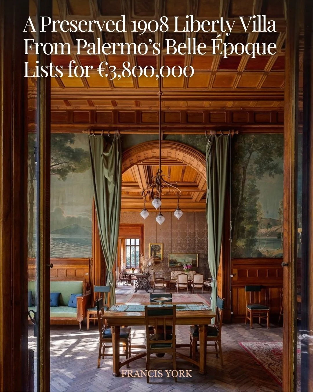 🇮🇹Listed with @sothebysrealtyitaly for &euro;3,800,000, Villa Virginia is a preserved 1908 Liberty villa in Palermo tied to one of Sicily&rsquo;s defining industrial dynasties.

In Italy, Art Nouveau was known as Liberty. In Palermo, the style beca