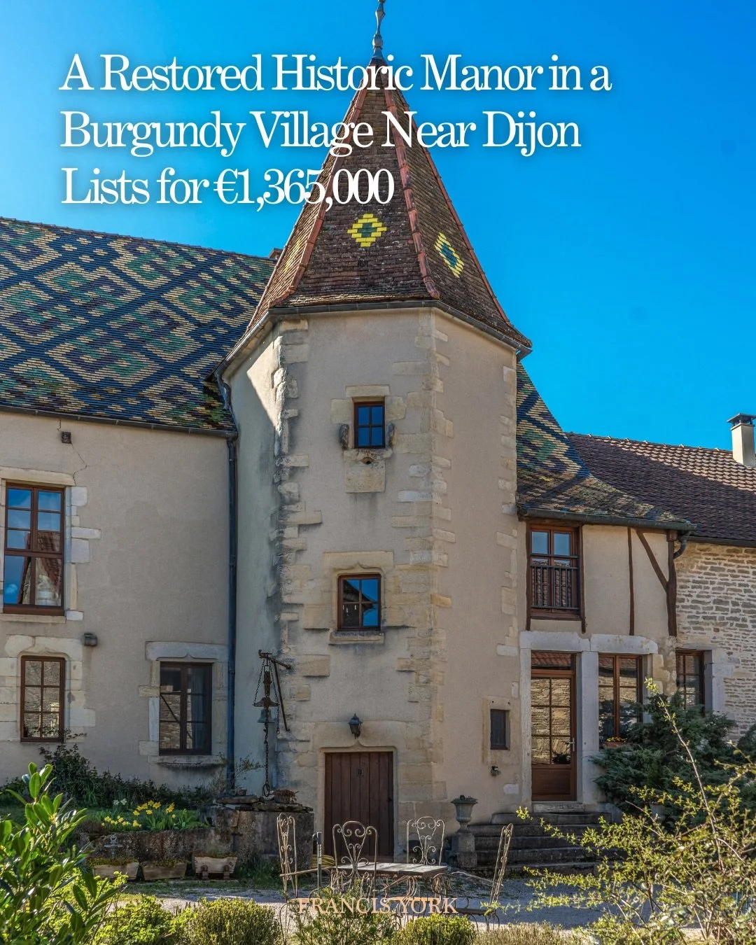 🇫🇷Listed with&nbsp;@arriere_cour_immo for &euro;1,365,000 / ~ $1,580,000 USD

Set in a quiet Burgundy village near Dijon, the historic capital of Burgundy and a gateway to the region&rsquo;s vineyards, this restored manor is part private residence,