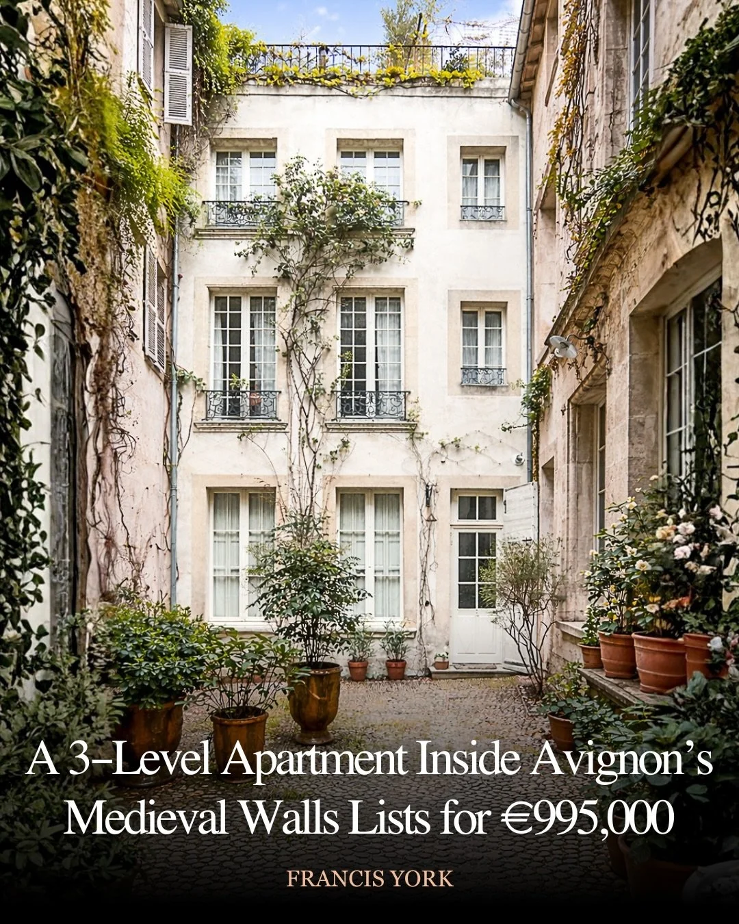 🇫🇷Listed with @emilegarcin for &euro;995,000 / $1,155,000 

Set on one of Avignon&rsquo;s oldest streets, a short walk from the Palais des Papes, this 300 m&sup2; / 3,229 ft&sup2; apartment sits in Avignon Intra Muros, inside the city&rsquo;s medie