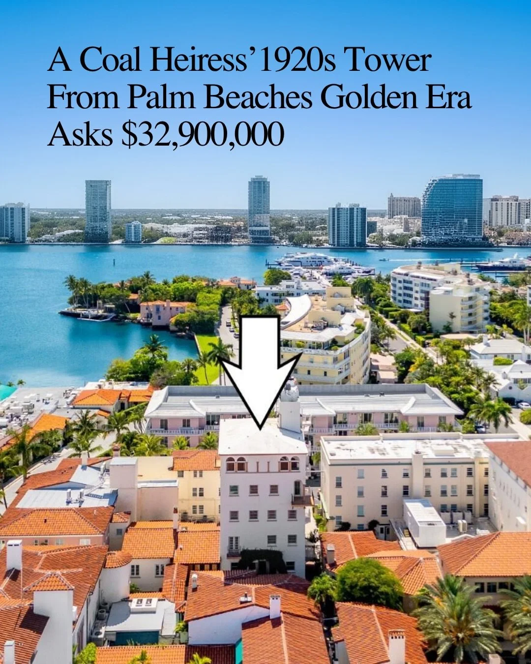 🇺🇸Listed with @angle_real_estate for $32,900,000 

Designed by Addison Mizner, the architect who helped define Palm Beach&rsquo;s Mediterranean Revival aeshtetic, 9 Via Parigi is a six-floor mixed-use tower off Worth Avenue. 

Originally built for 