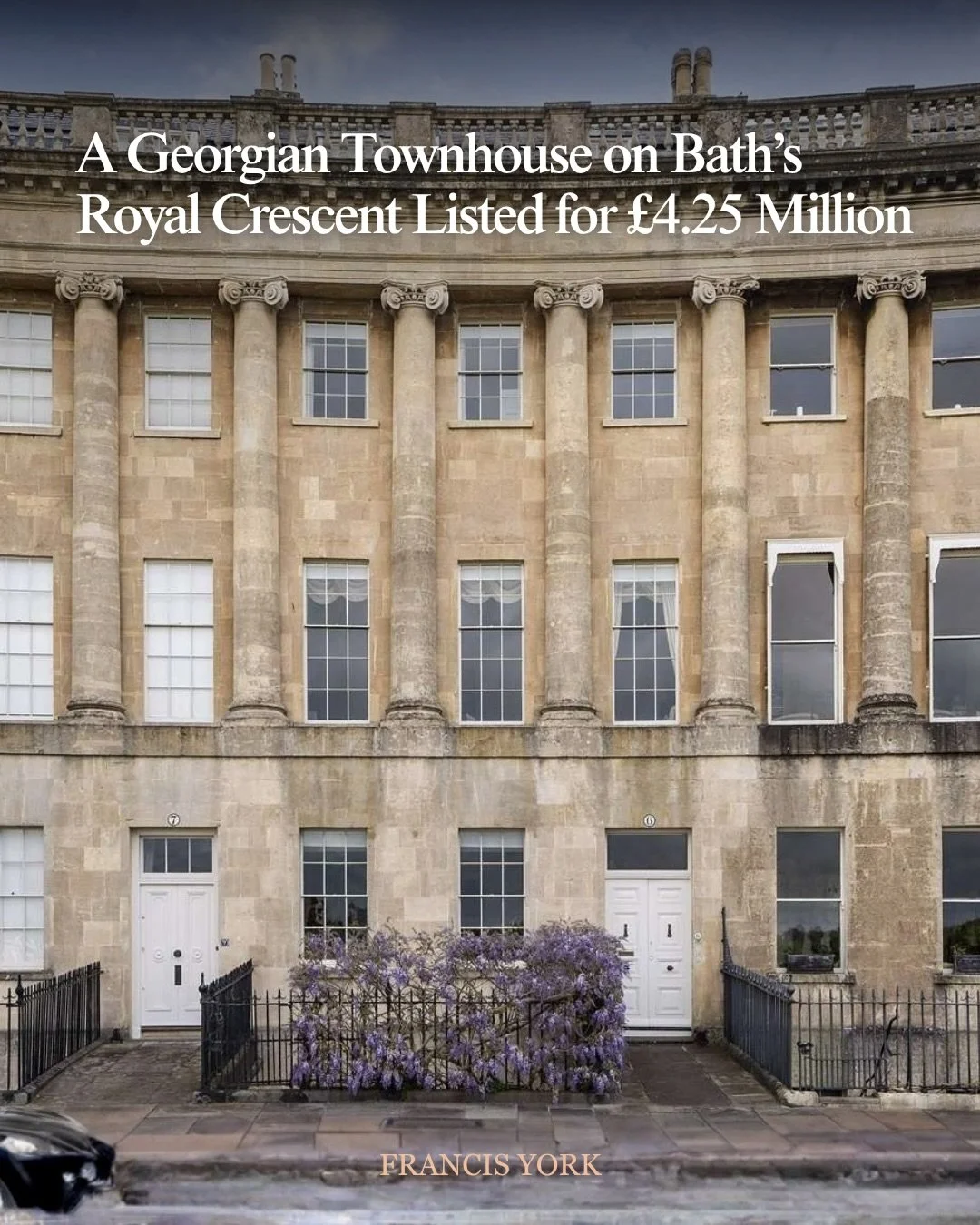 🇬🇧A 7-bedroom townhouse on Bath&rsquo;s Royal Crescent, one of Britain&rsquo;s most recognisable Georgian addresses, is currently under offer after coming to market with @savills for &pound;4.25 million.

Number 6 forms part of the city&rsquo;s fam