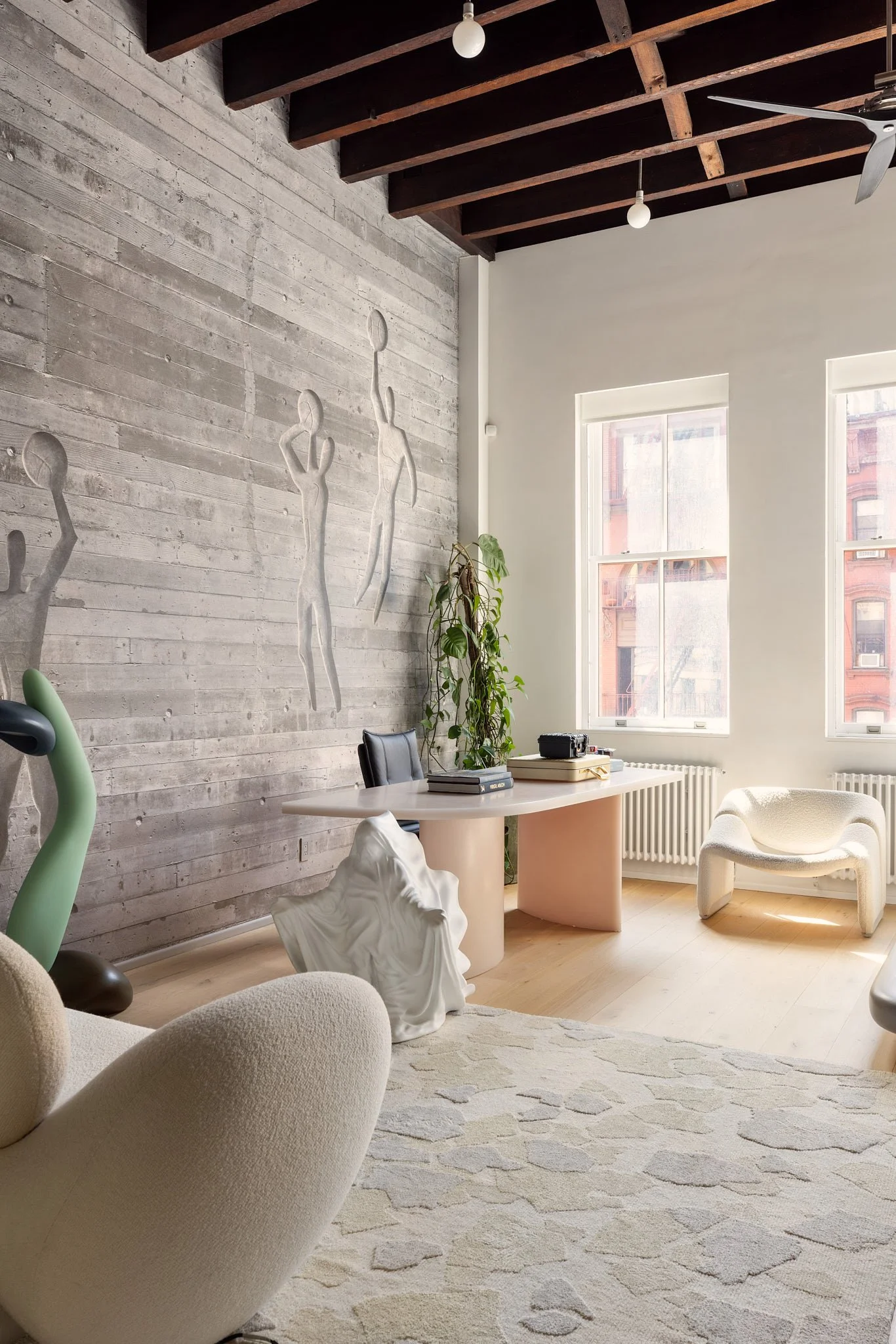  Custom  Calico Wallpaper   in the master bedroom | Photos Nick Gavin, Compass Real Estate  