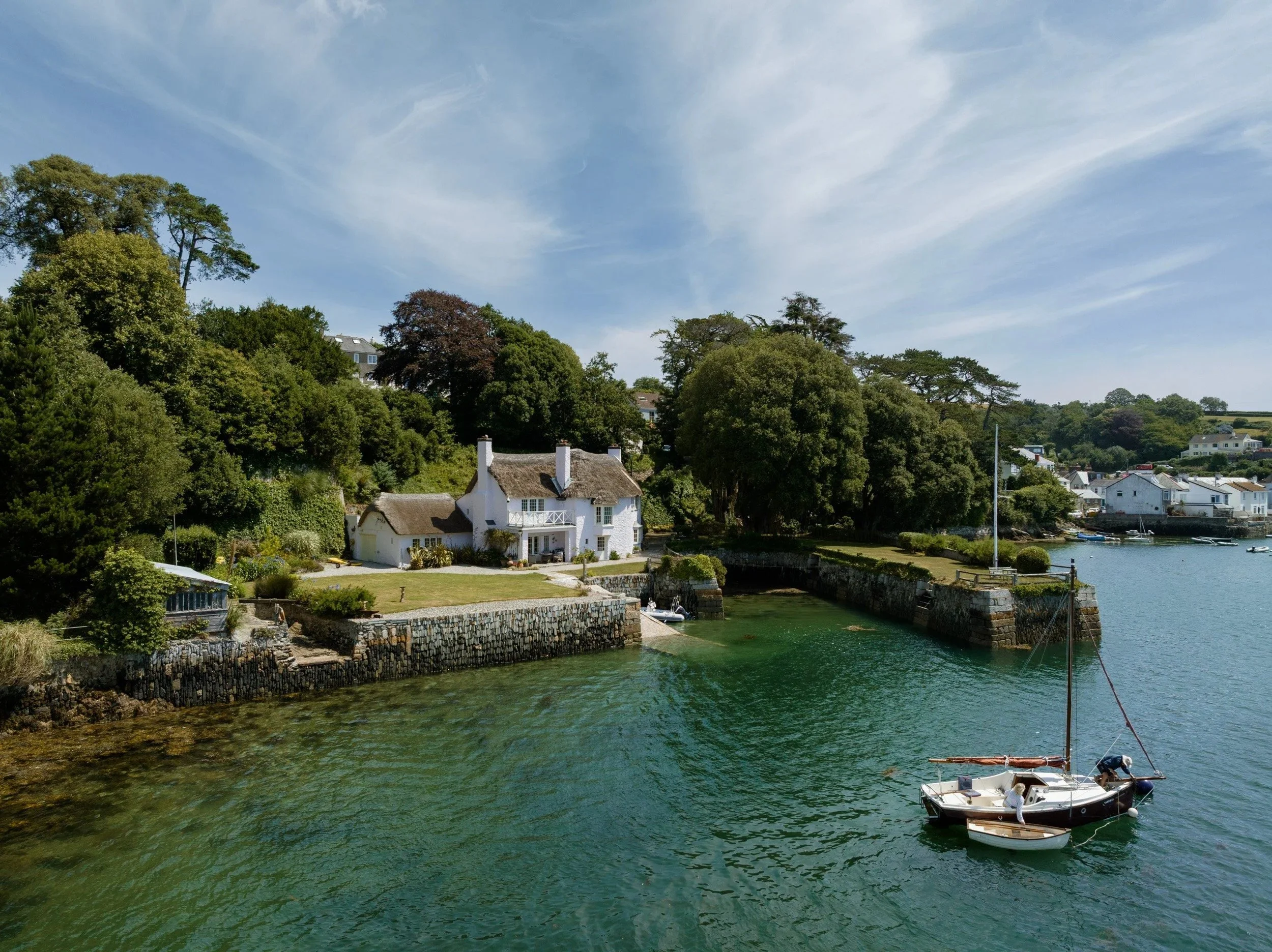 A Thatched Waterfront Home on the Cornish Coast Comes to Market After 30 Years