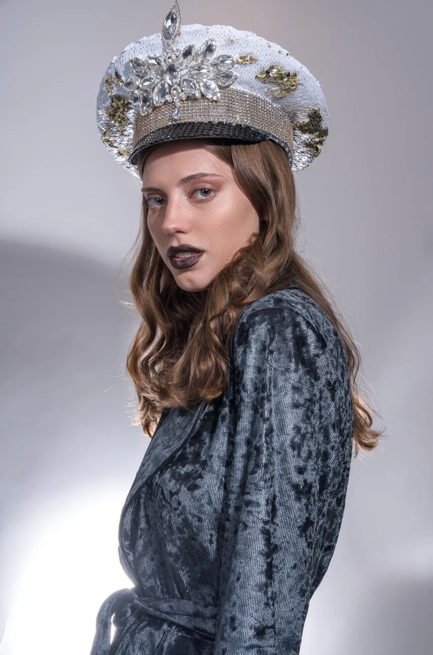 Headdress: Maryana Slavyanskaya, Suit: desali fashion, Foundation graftobian, Eyes nyx, Blush becca, Lips wycon