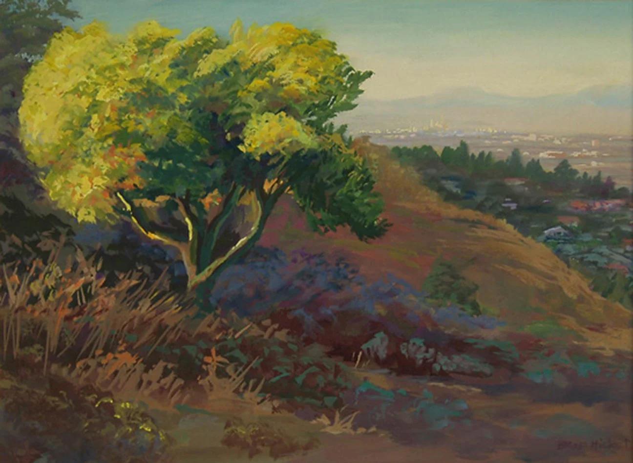  Palos Verdes to LA 9 x 16" gouache on board, $800 with frame 