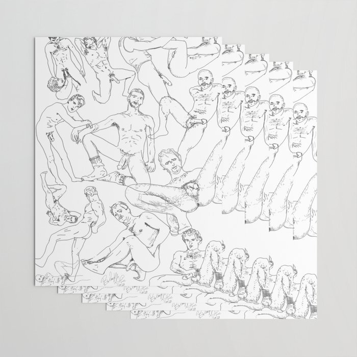 New! Nude Dudes Wrapping Paper