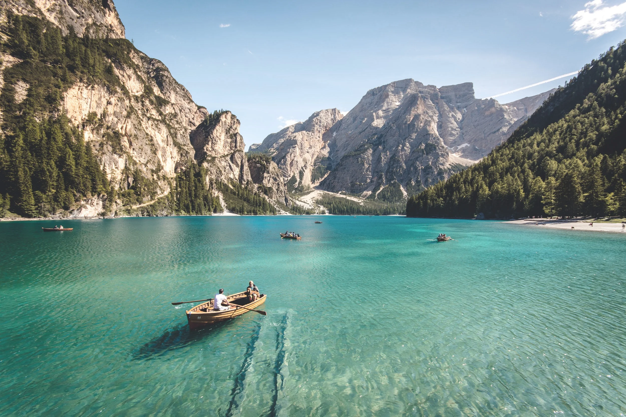 canoeing on pristine lake