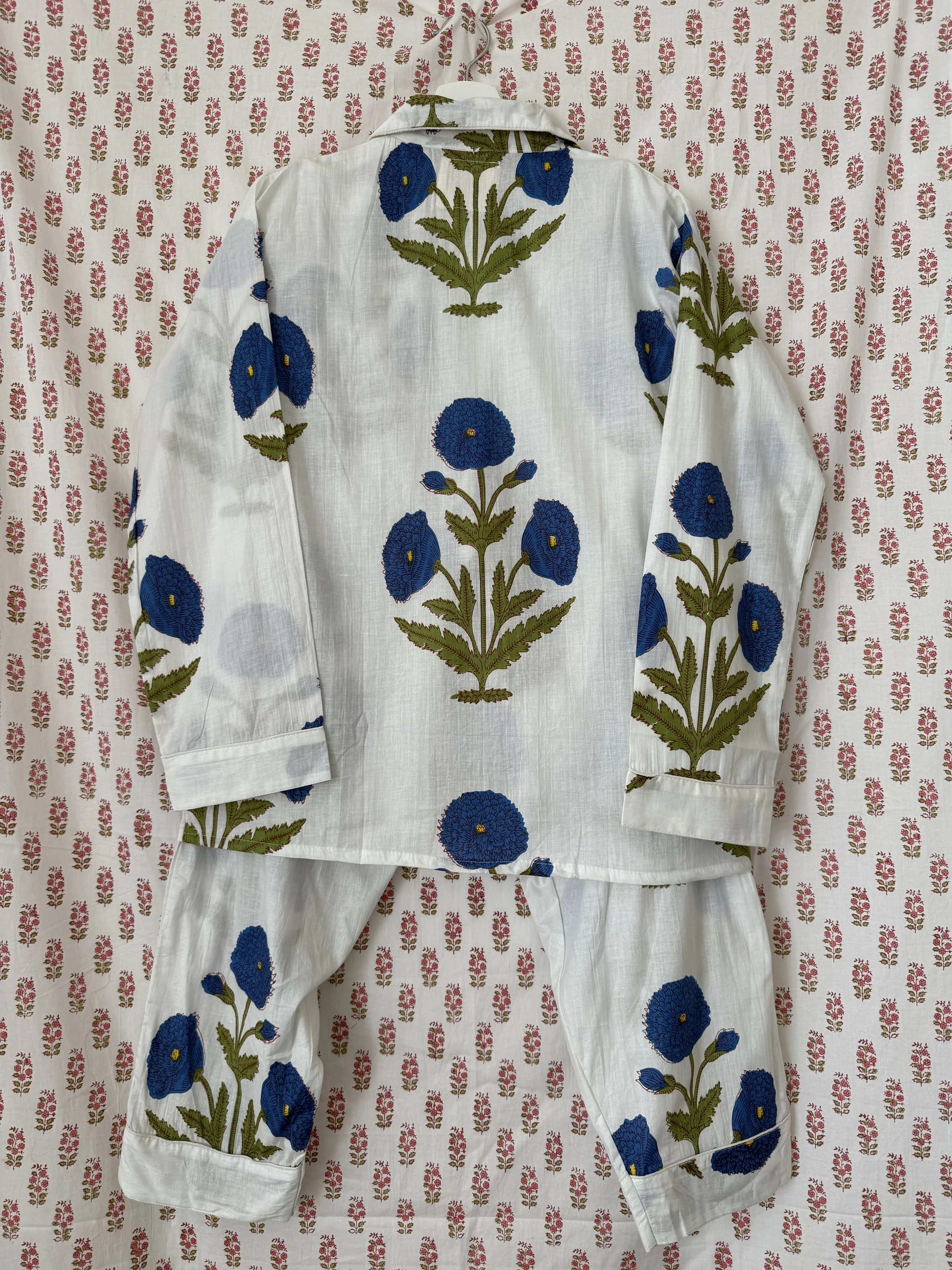 blue poppy pajama set