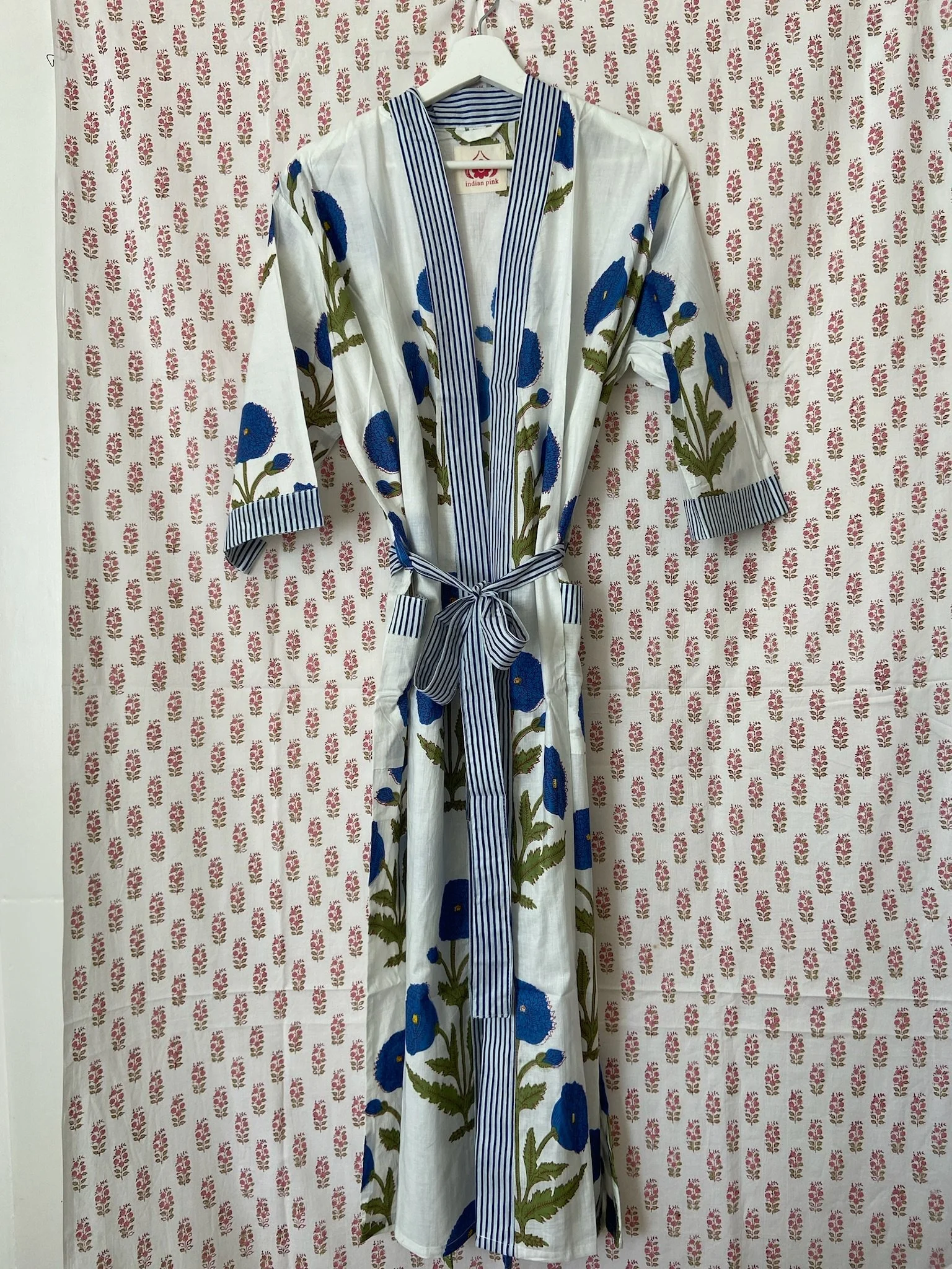 dark blue poppy kimono