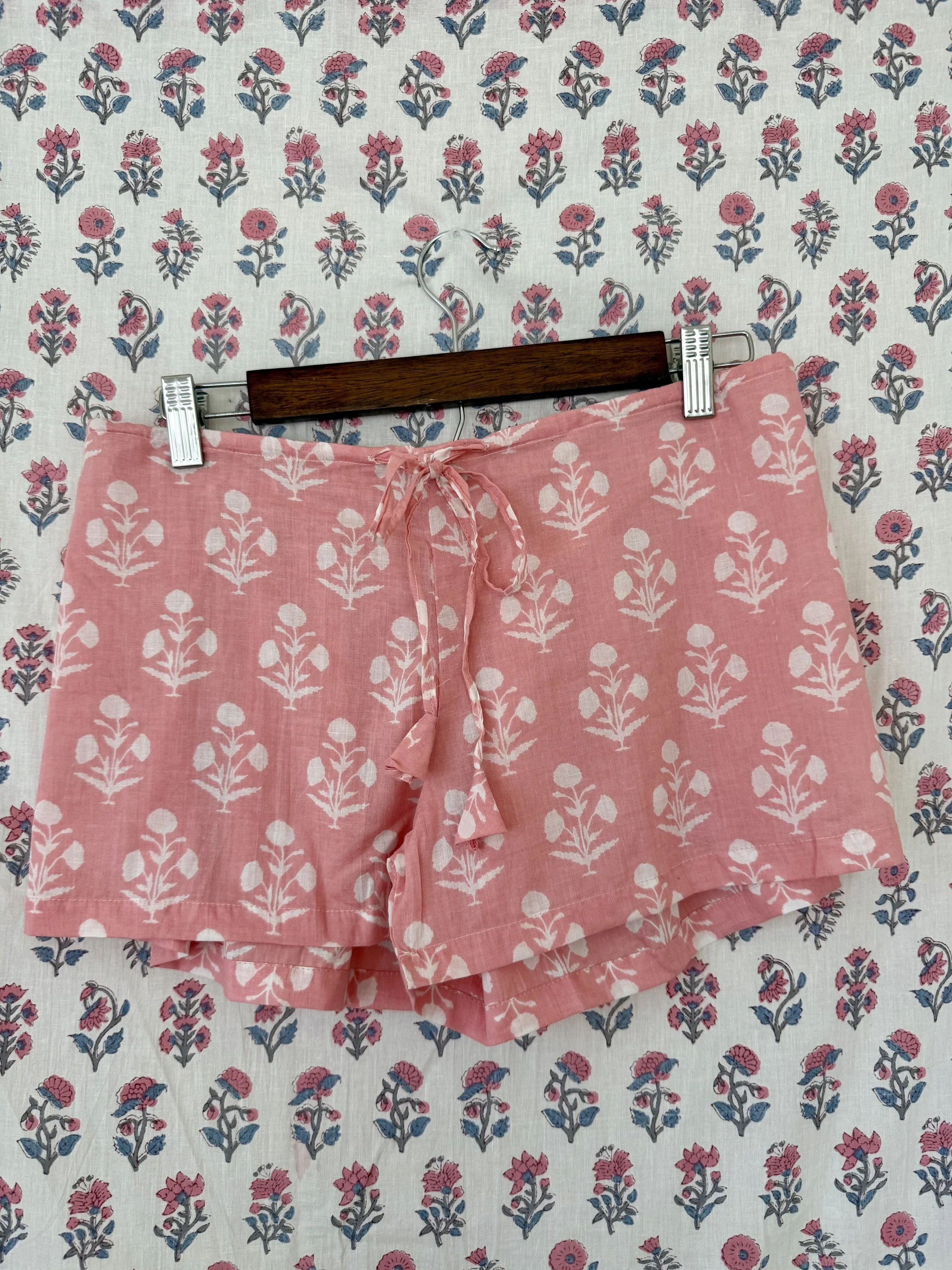 pink drawstring girlie shorts