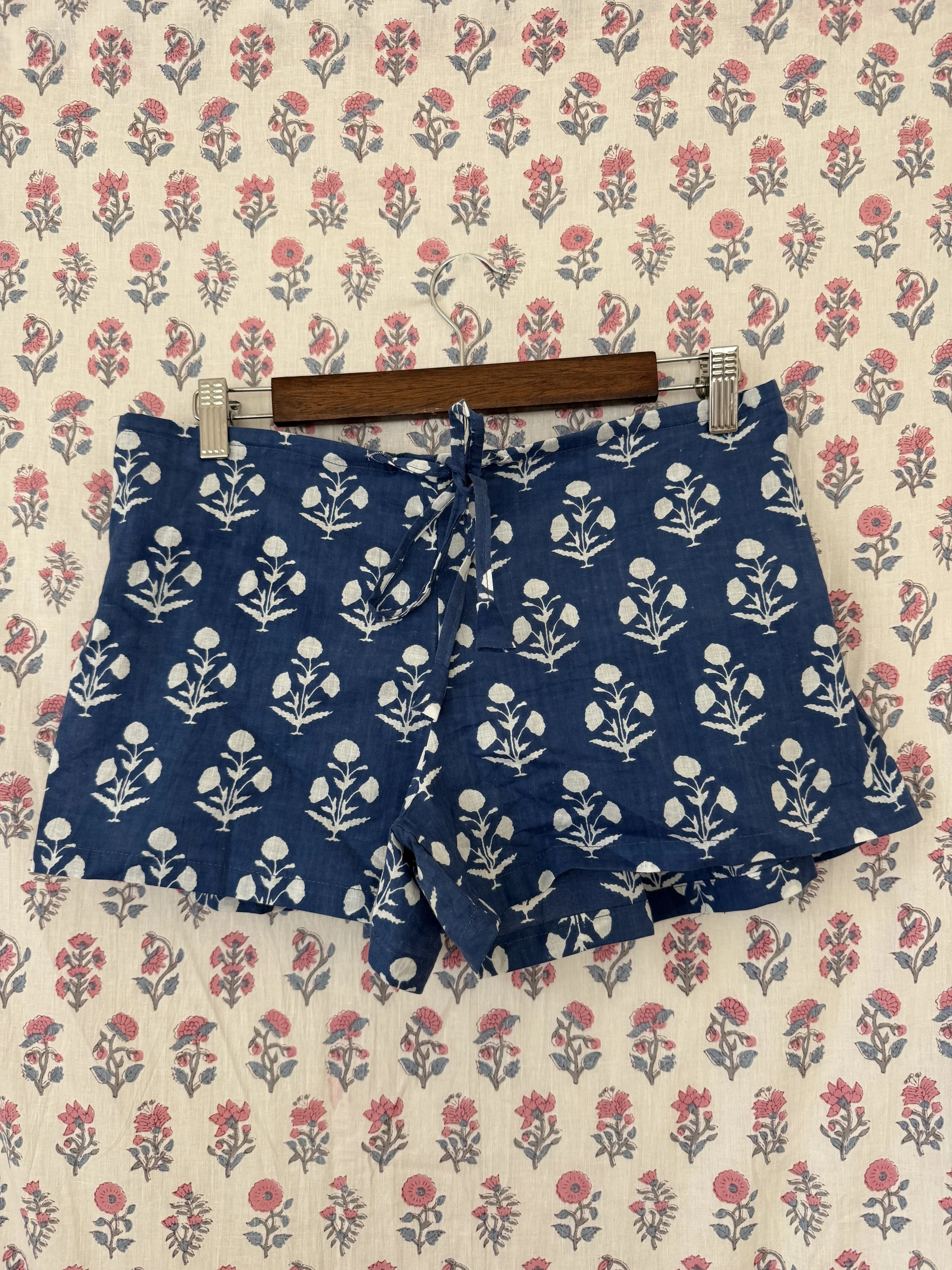 navy drawstring girlie shorts