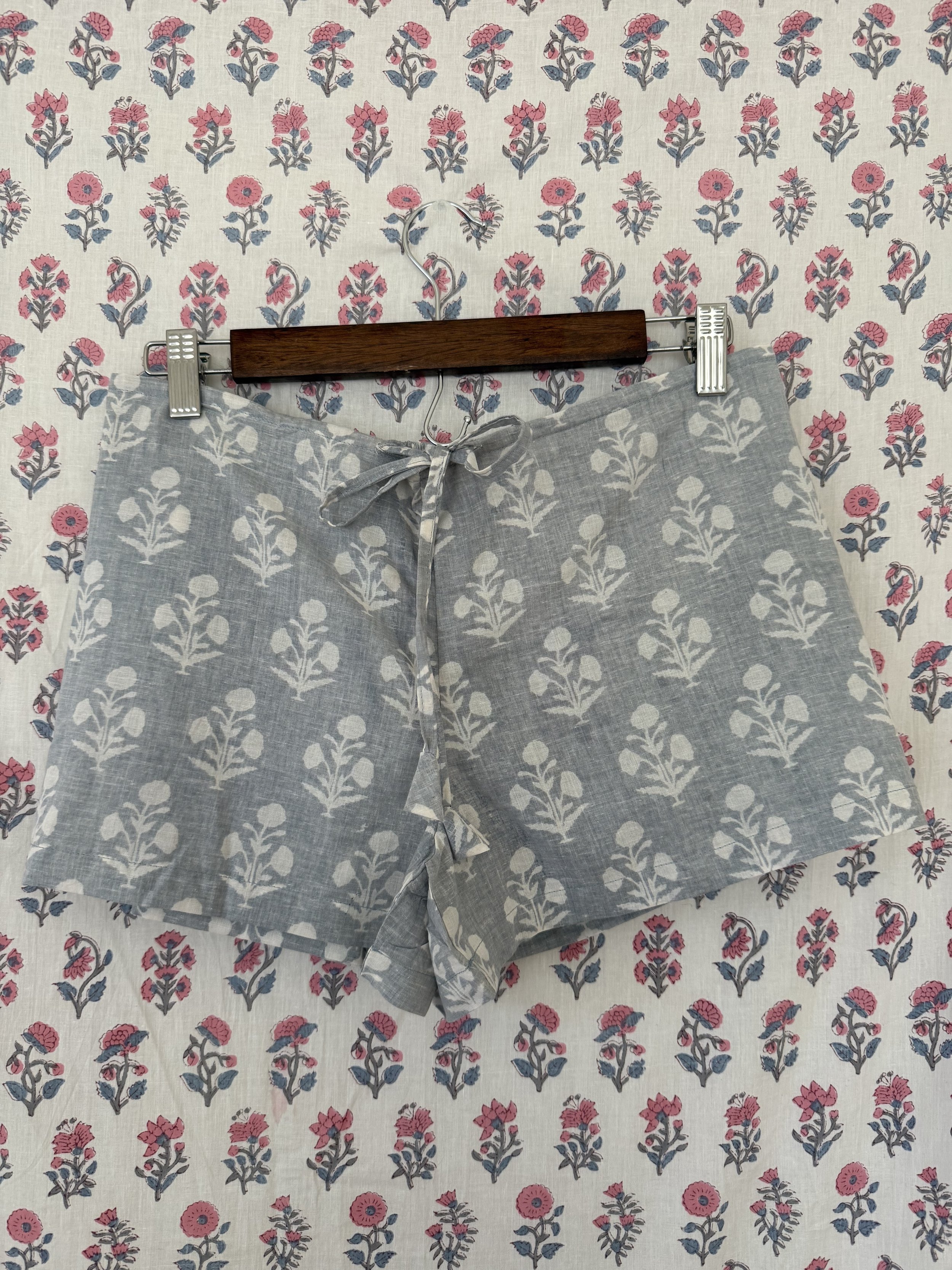gray drawstring girlie shorts