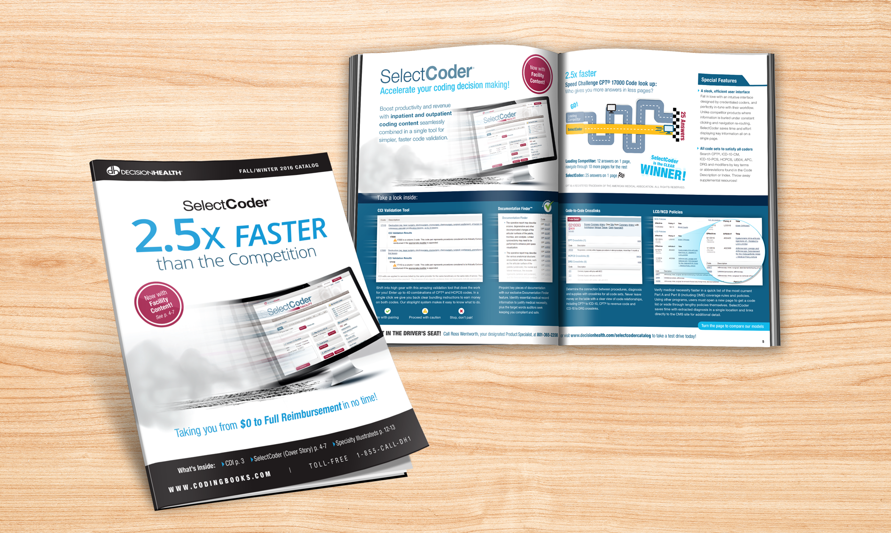 Catalog cover and inside spread