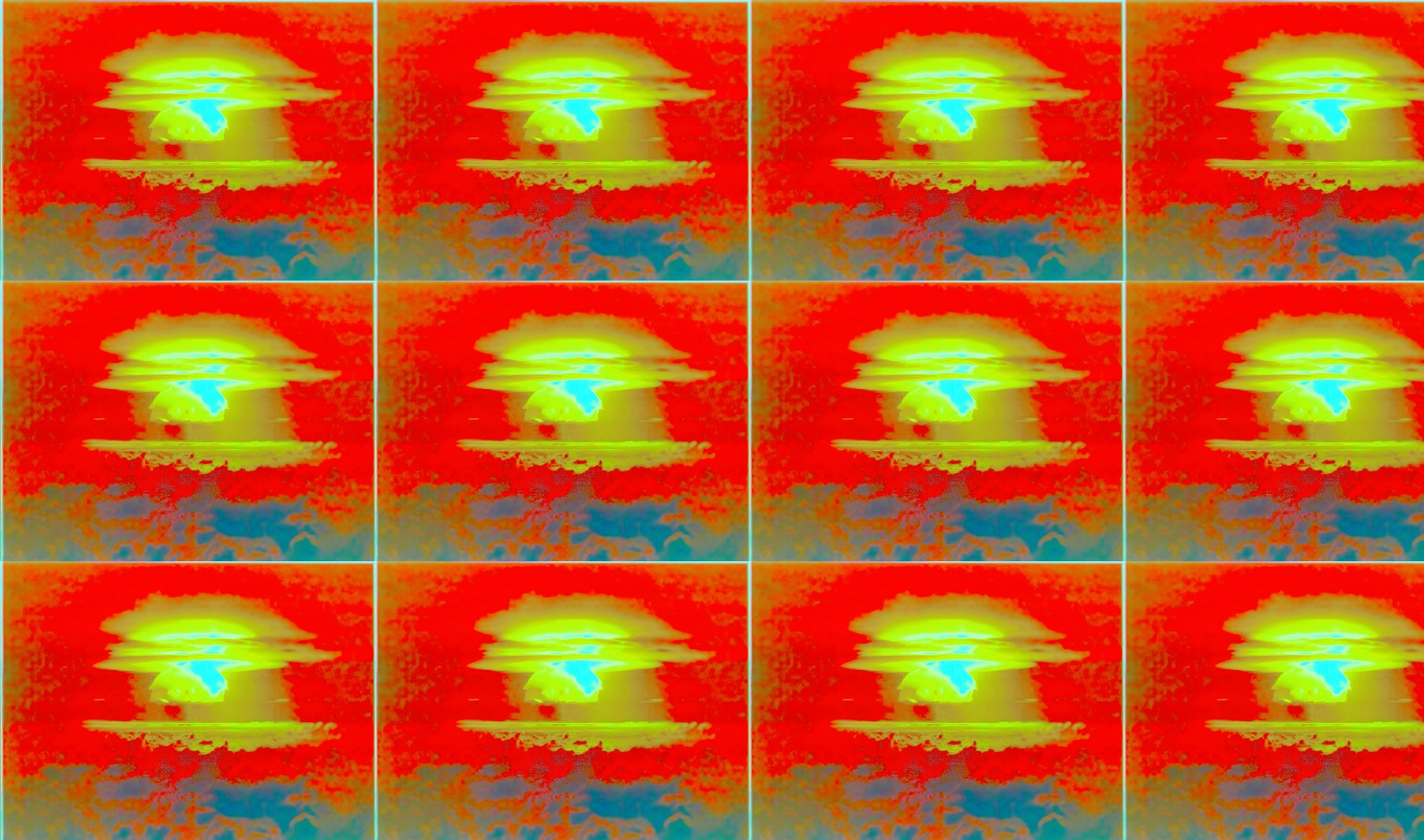 Bikini Atoll Nuclear Tests a la Warhol. Original image {{ PD-USGov-DOE }}