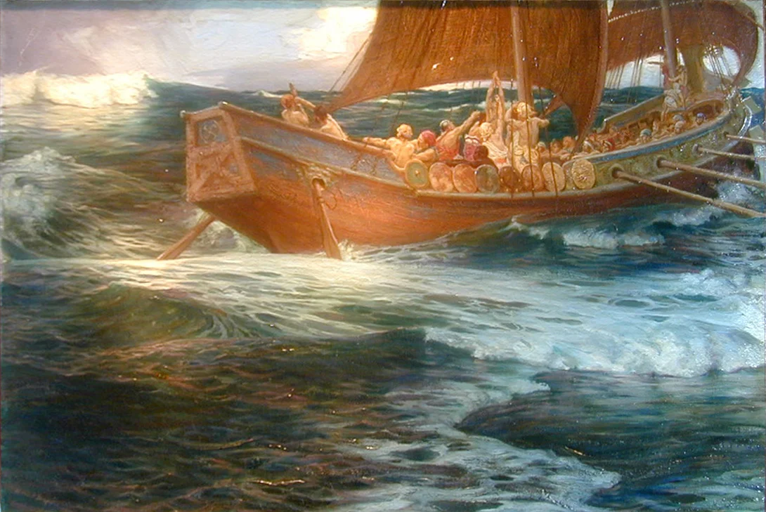 Wrath of the Sea God by Herbert James Draper (1863-1920). Oil on Canvas. 
