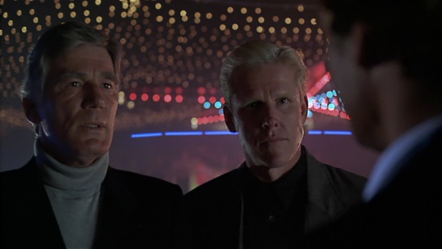 Mitchell Ryan as General Peter McAllister (Left) and Gary Busey as Mr. Joshua (Right).