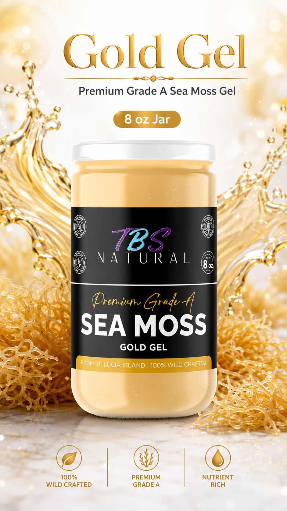 Gold Seamoss Gel | 8 oz Jar