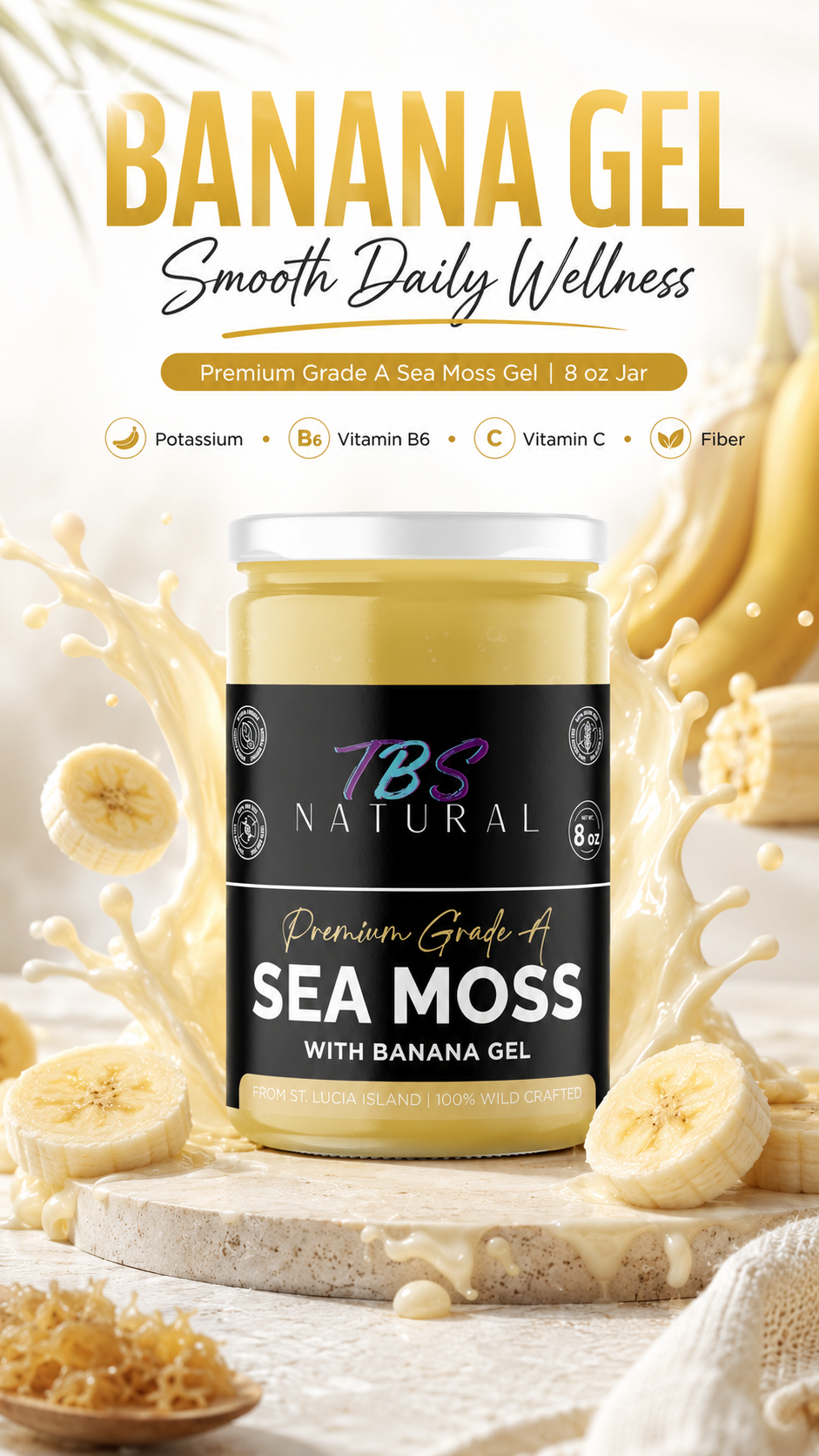 Banana Seamoss Gel | 8 oz Jar