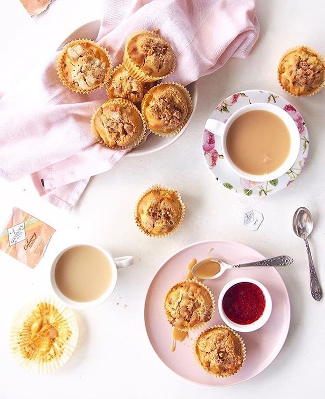 These are a little slice of heaven! Impress your friends with this @healthfoodproject recipe for Spiced Apple and Peach Tea Muffins infused with Lemongrass, Lavender and Fennel and a Walnut Crumble. Link in our bio!