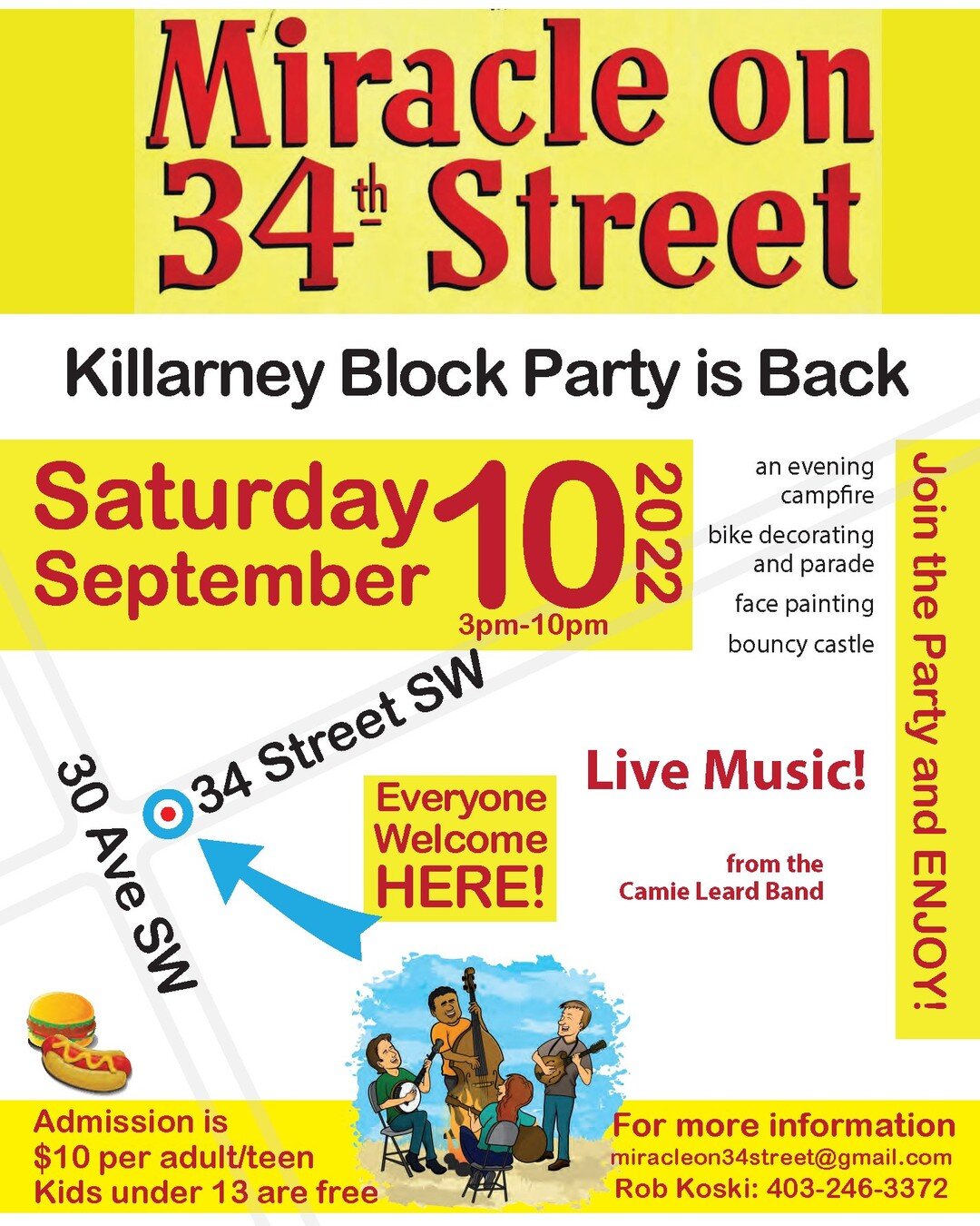 This grassroots block party has been going on for  years in Killarney and really highlights this great community! Stop by and meet your neighbours on September 10 from 3pm-10pm at 34 street and 30 ave SW. 

There will be bouncy castle, face painting,