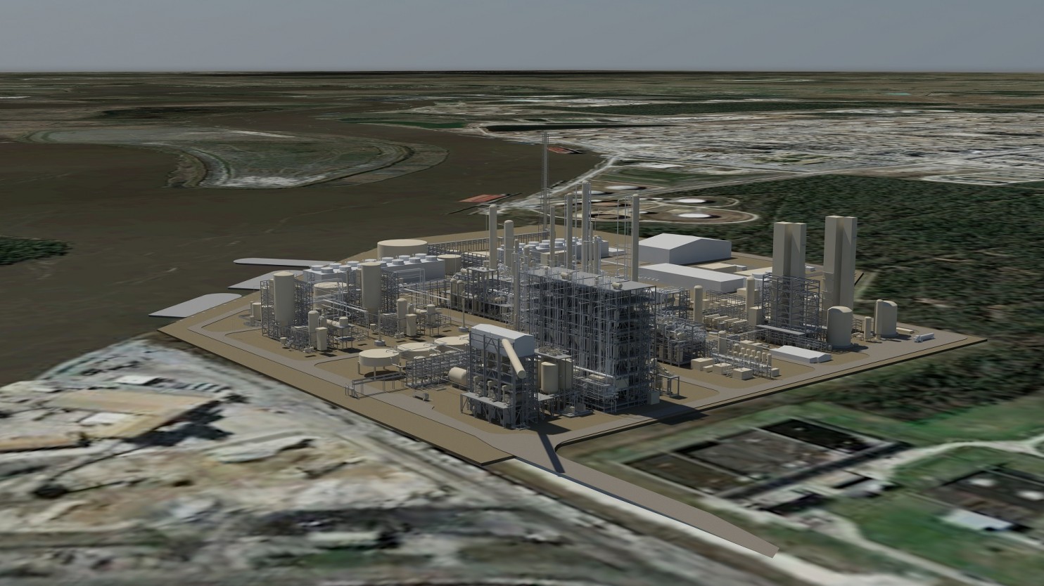 Artist’s rendering of future Lake Charles Methanol facility. (Lake Charles Methanol, LLC.)