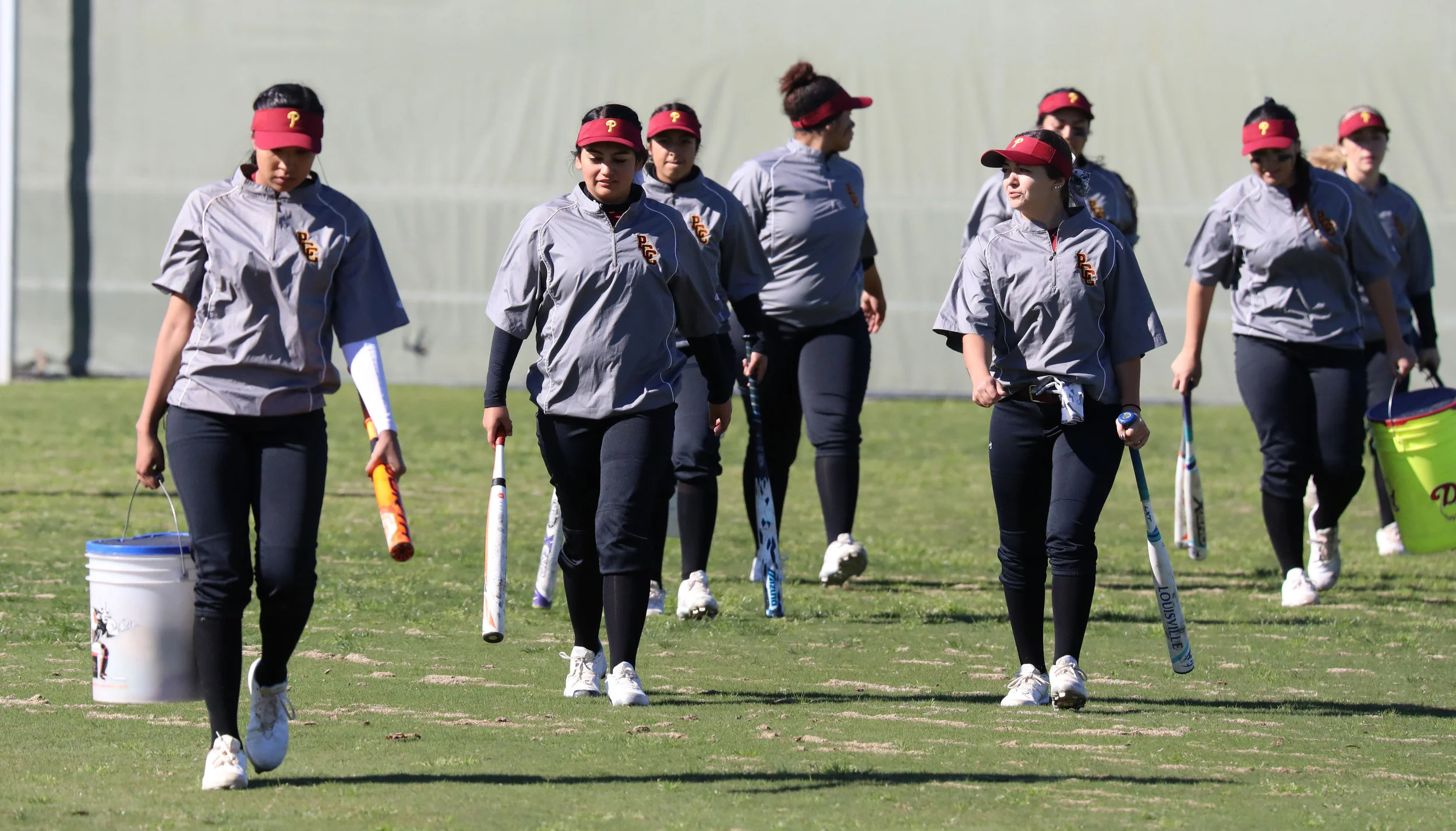 Michael Watkins/ Courier Pasadena City College warms up before PCCs 14-0 win against El Camino College Compton Center on Thursday Feb. 24, 2017.