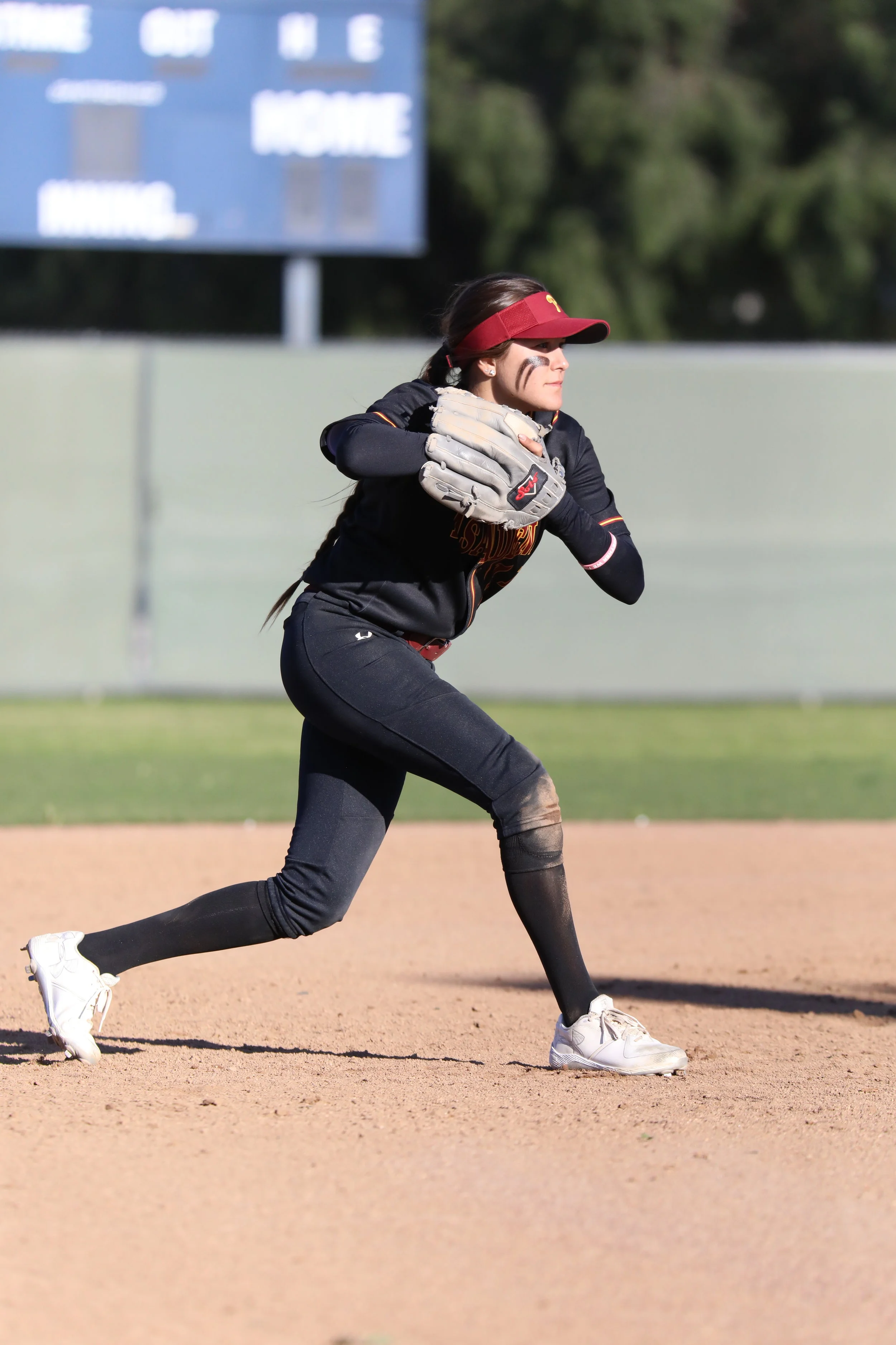  Michael Watkins/ Courier  Amber Ingram of Pasadena City College throws to first after fielding a hard hit grounder during PCCs 14-0 win against El Camino College Compton Center on Thursday Feb. 24, 2017. 
