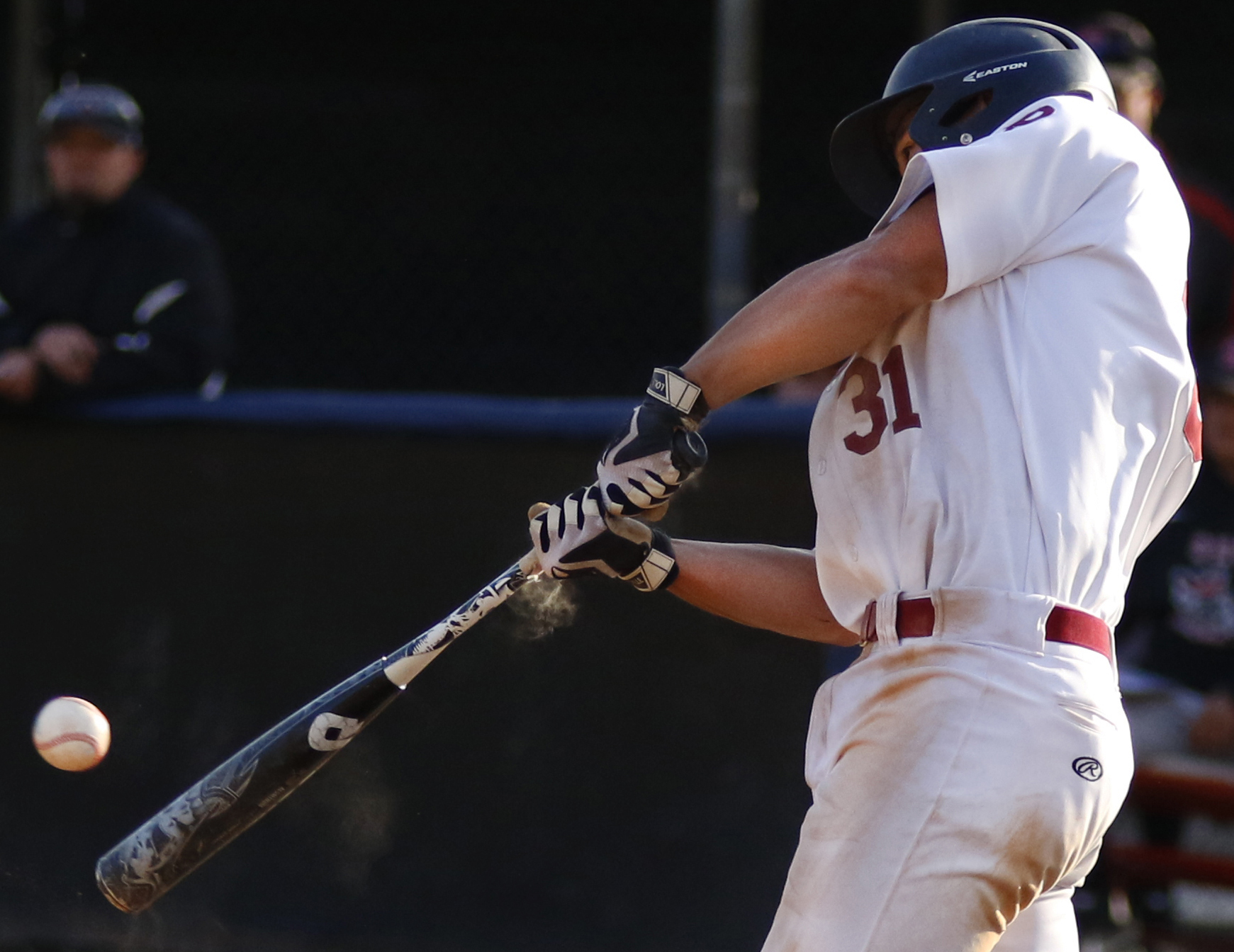 Michael Watkins/ Courier Tony Shue of Pasadena connects on a pitch during PCC’s 6-3 home win over Santa Barbara City College on Wednesday, February 28, 2018.