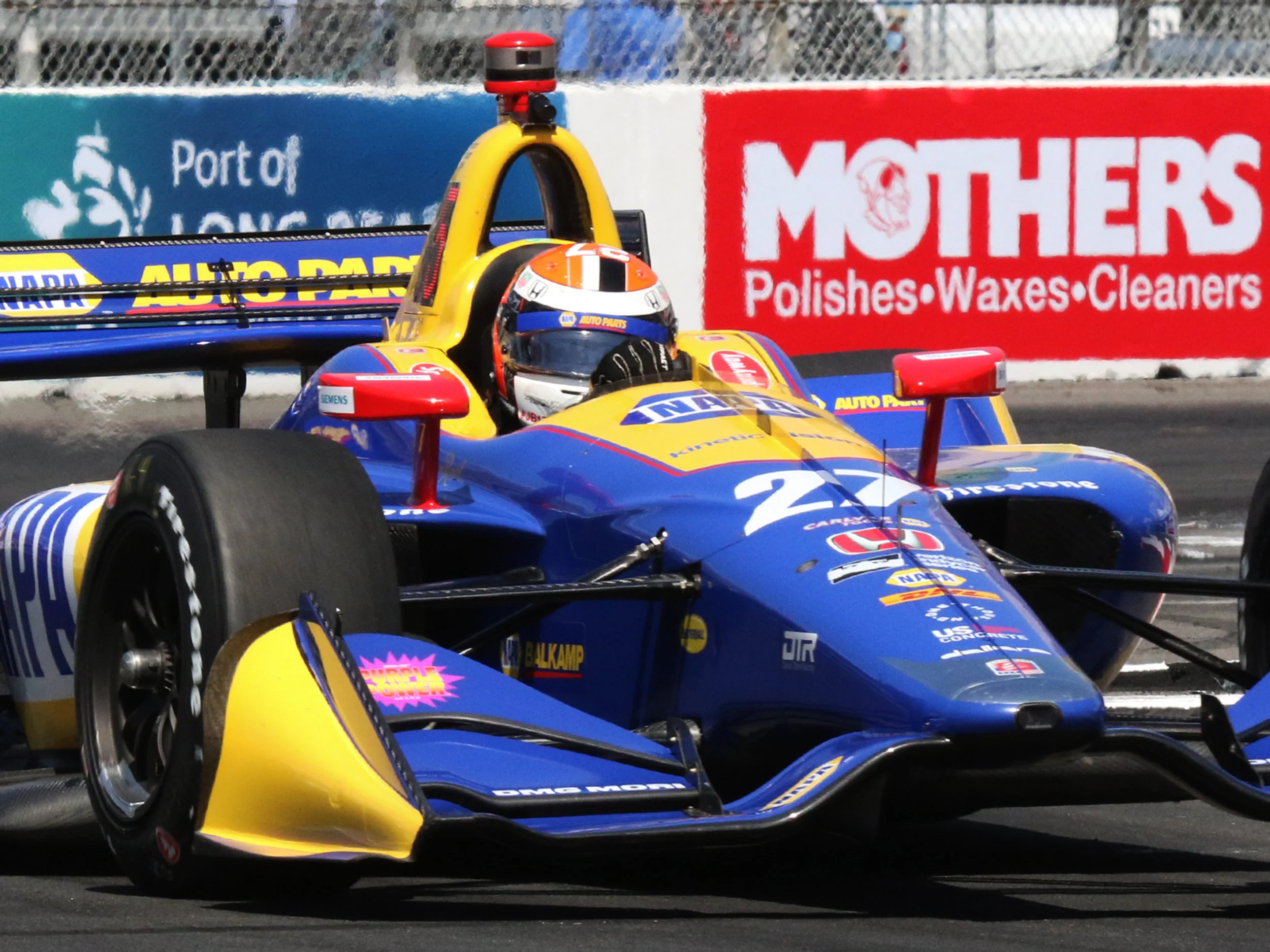 Michael Watkins/ Courier Alexander Rossi rounds turn 10 at the Toyota Grand Prix of Long Beach on April 14, 2018. Rossi Finished 1st at the 44th Running of the Long Beach Grand Prix.