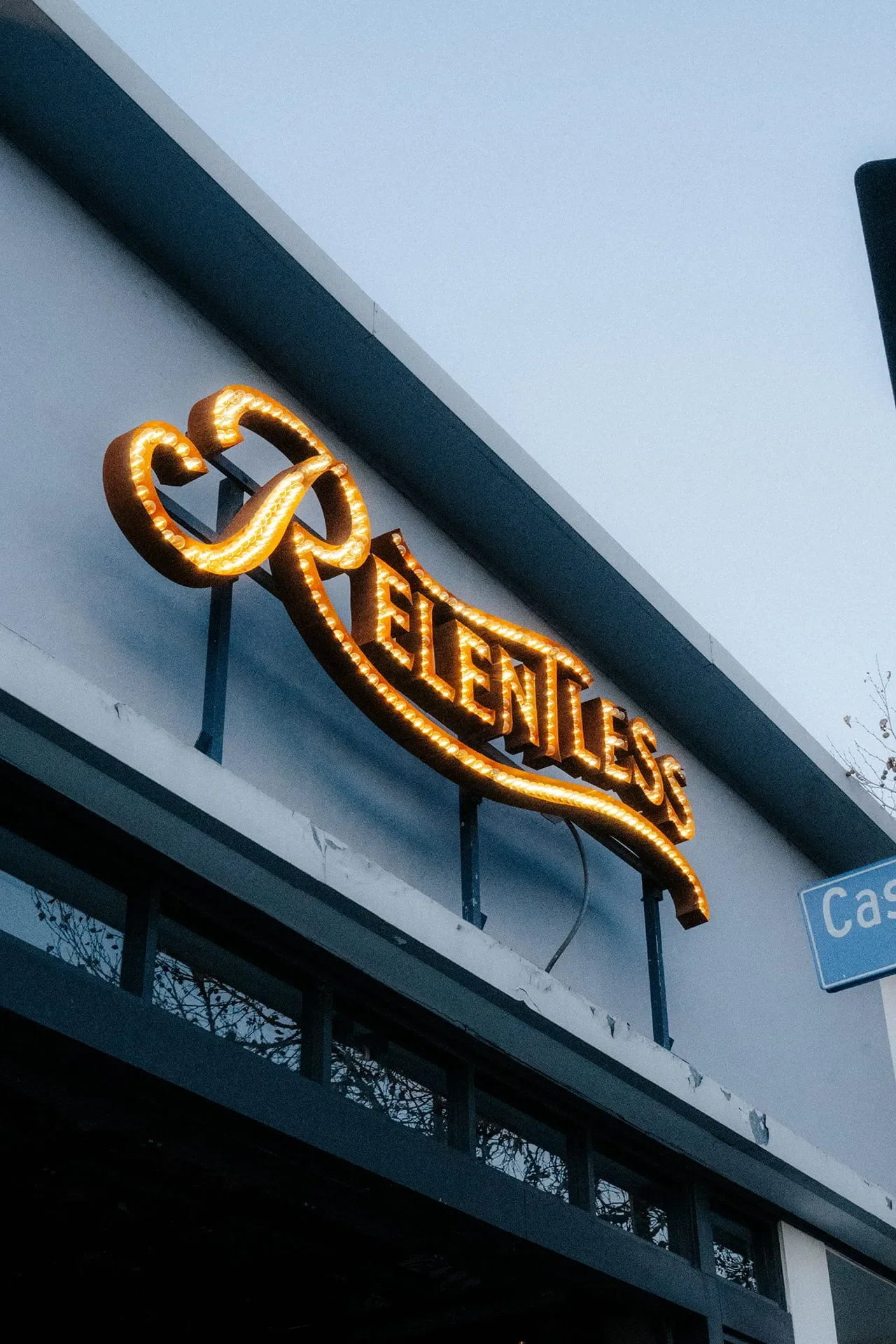 Front signage of Relentless Brewing & Spirits