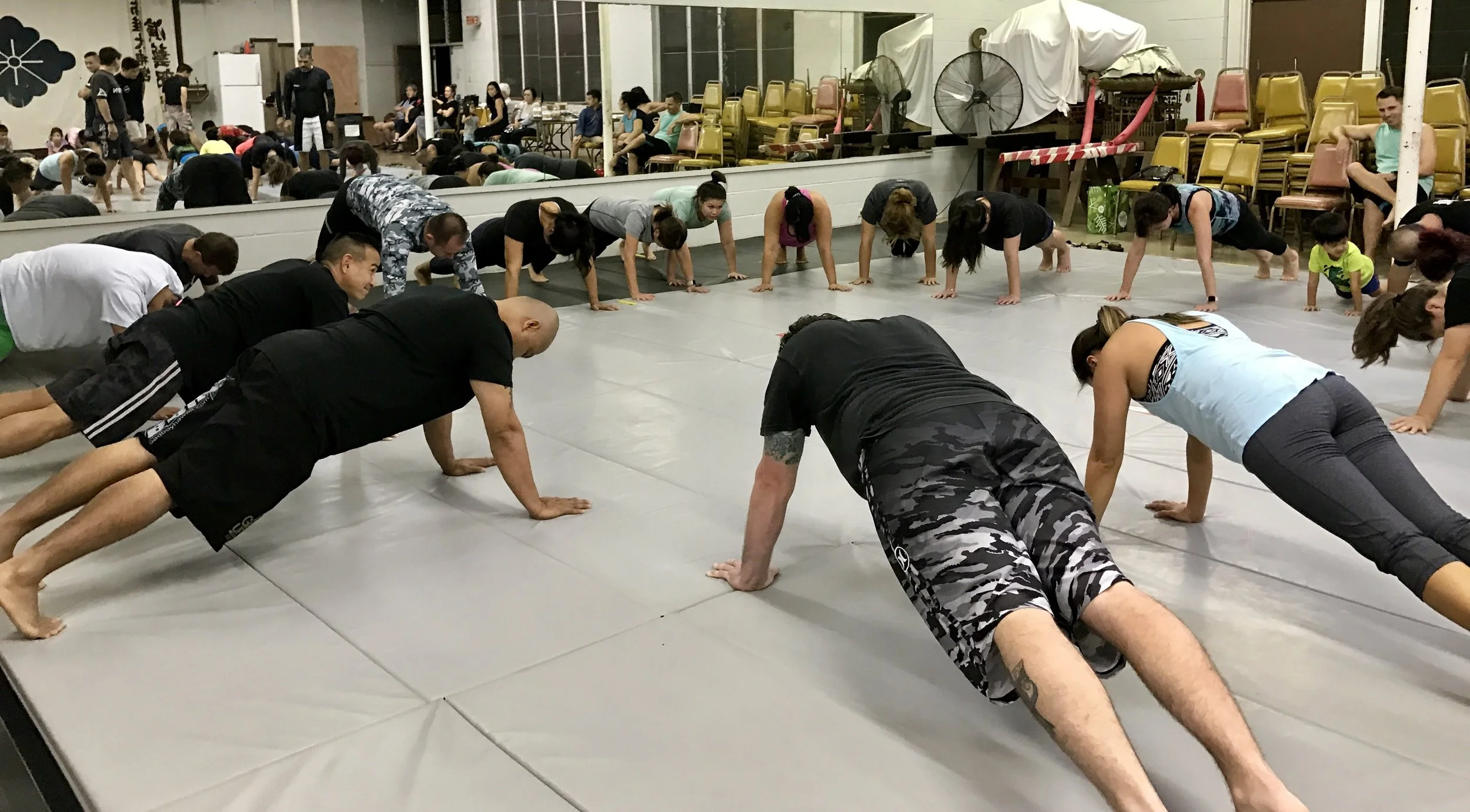 Parents' plank challenge.