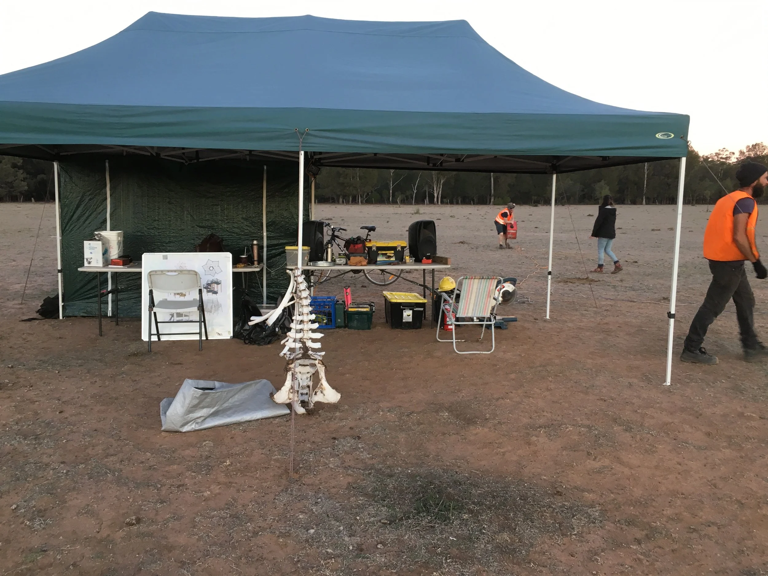 A more secure marquee, music to drown out the generator, and kangaroo bones to ward off the westerlies.