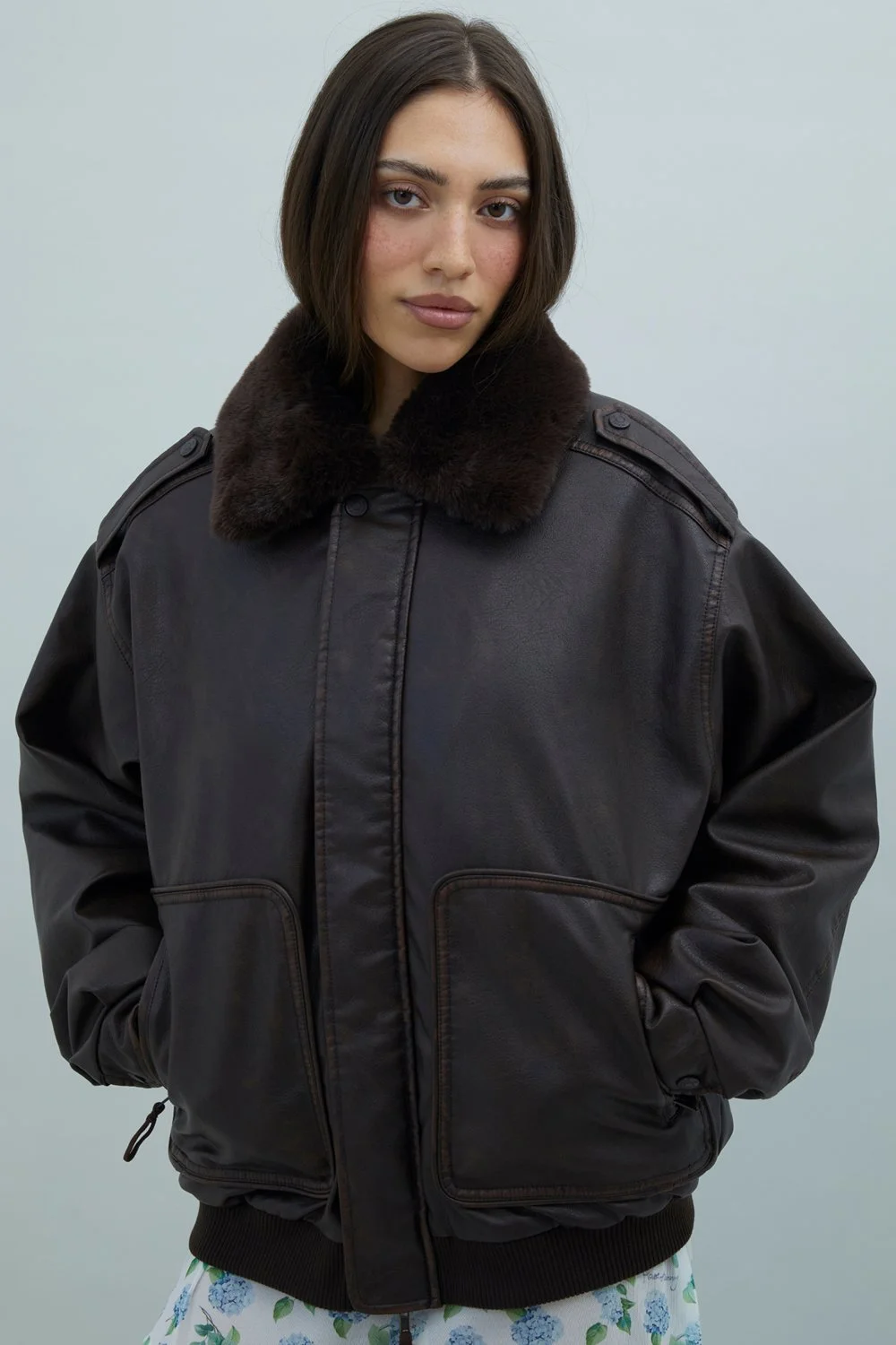 House of Sunny Cruise Flight Jacket - Brown