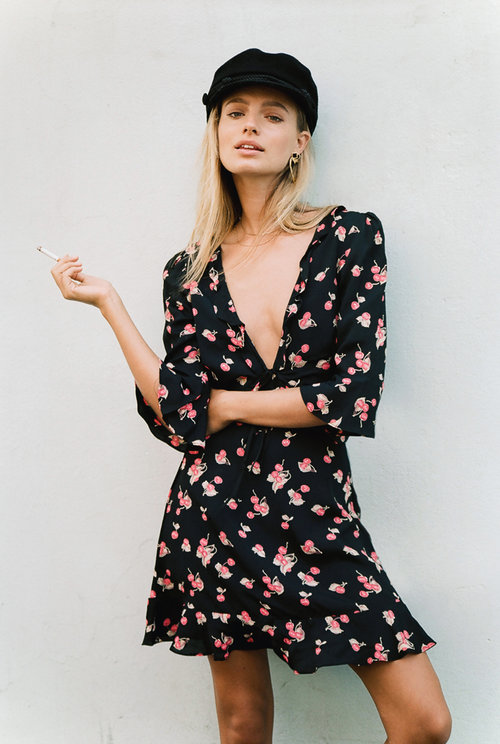 Maya Stepper in For Love & Lemons Cherry Sundress - Black