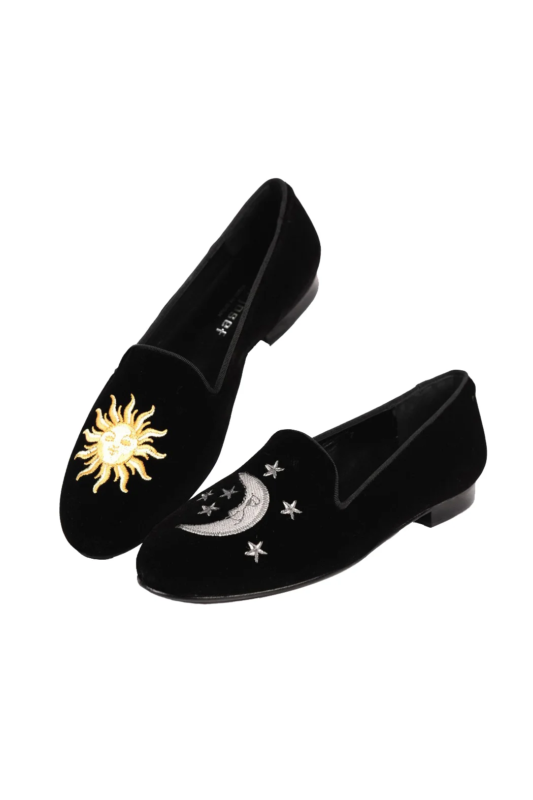 Jon Josef Gatsby Sun & Moon Smoking Slippers - Black Velvet