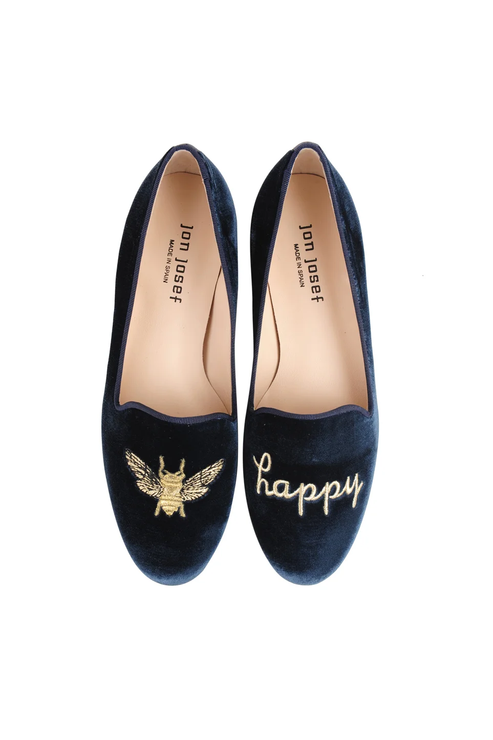 Jon Josef Gatsby Bee Happy Smoking Slippers - Blue Velvet