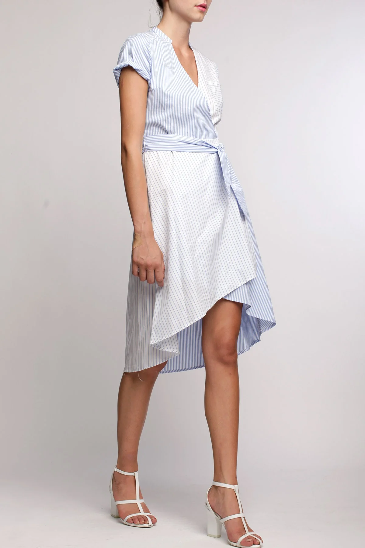 Line & Dot Fdiel Stripe Wrap Dress